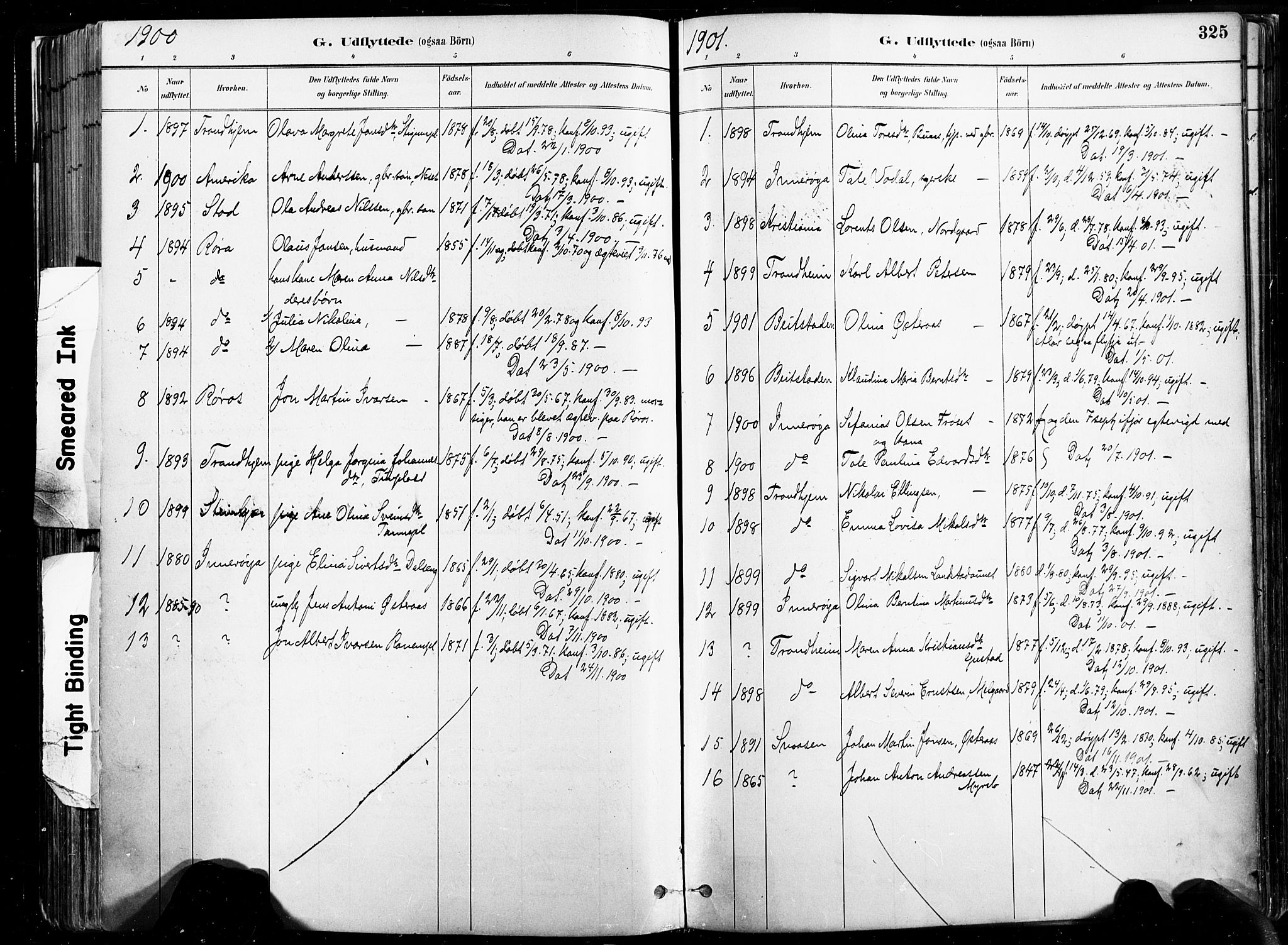 Ministerialprotokoller, klokkerbøker og fødselsregistre - Nord-Trøndelag, SAT/A-1458/735/L0351: Parish register (official) no. 735A10, 1884-1908, p. 325