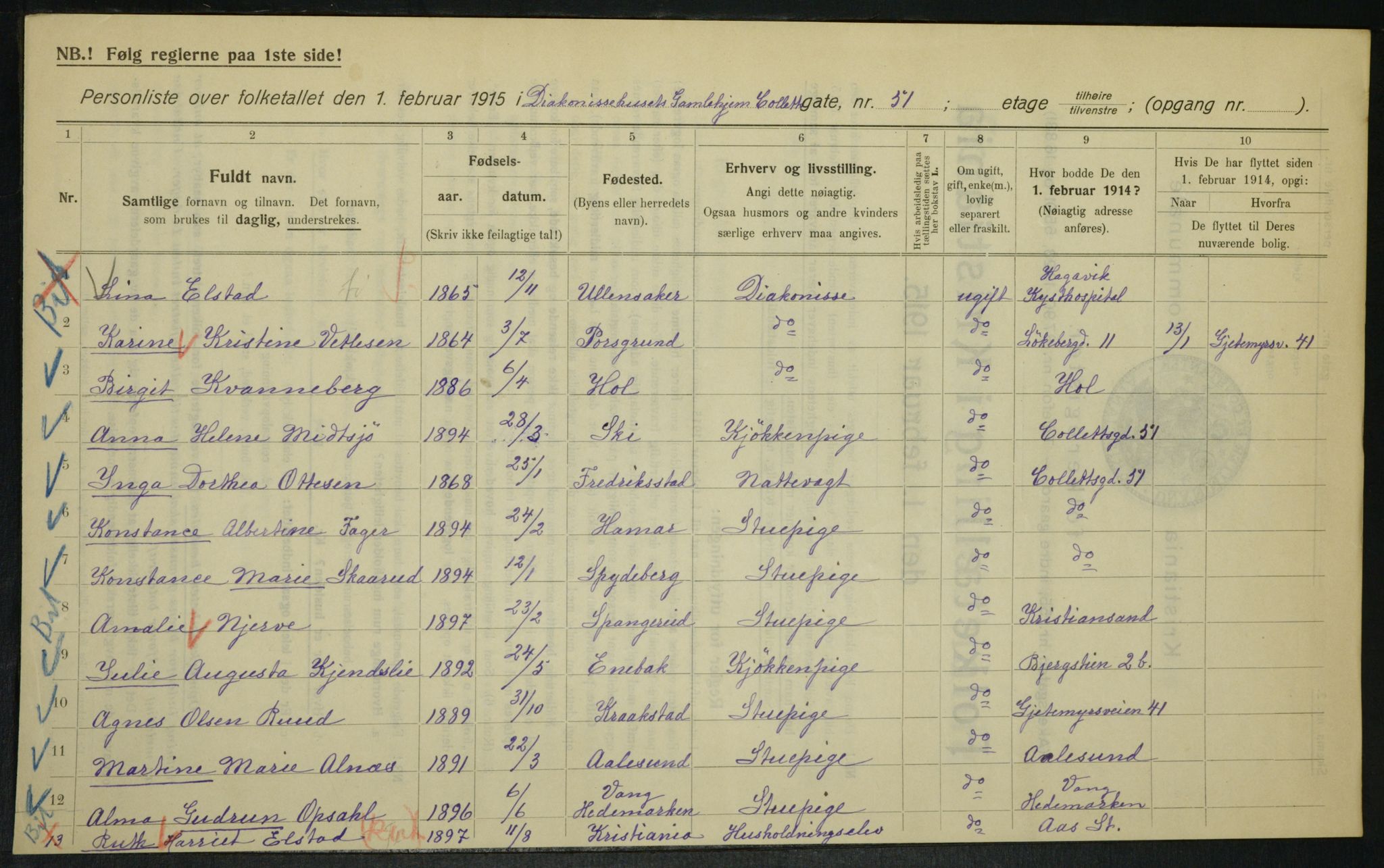 OBA, Municipal Census 1915 for Kristiania, 1915, p. 13282