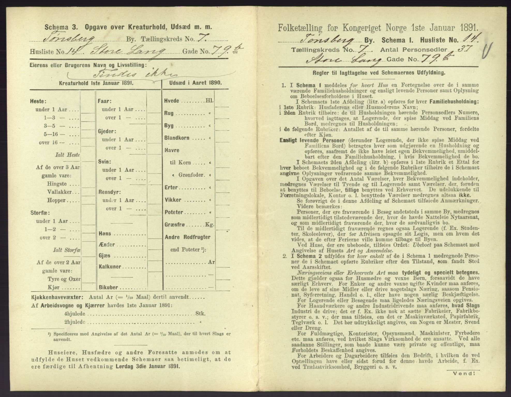 RA, 1891 census for 0705 Tønsberg, 1891, p. 298