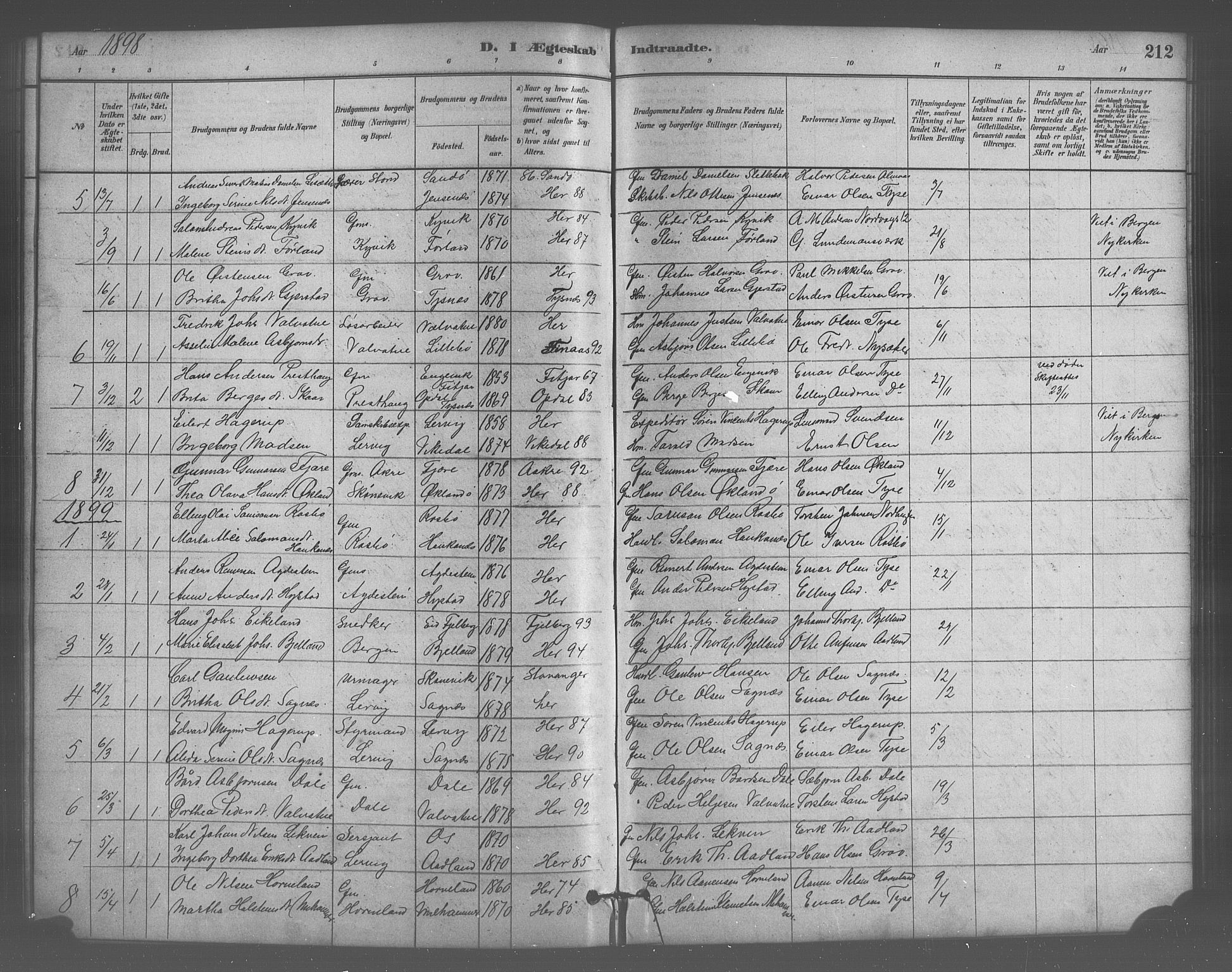 Stord sokneprestembete, SAB/A-78201/H/Hab: Parish register (copy) no. A 2, 1879-1909, p. 212