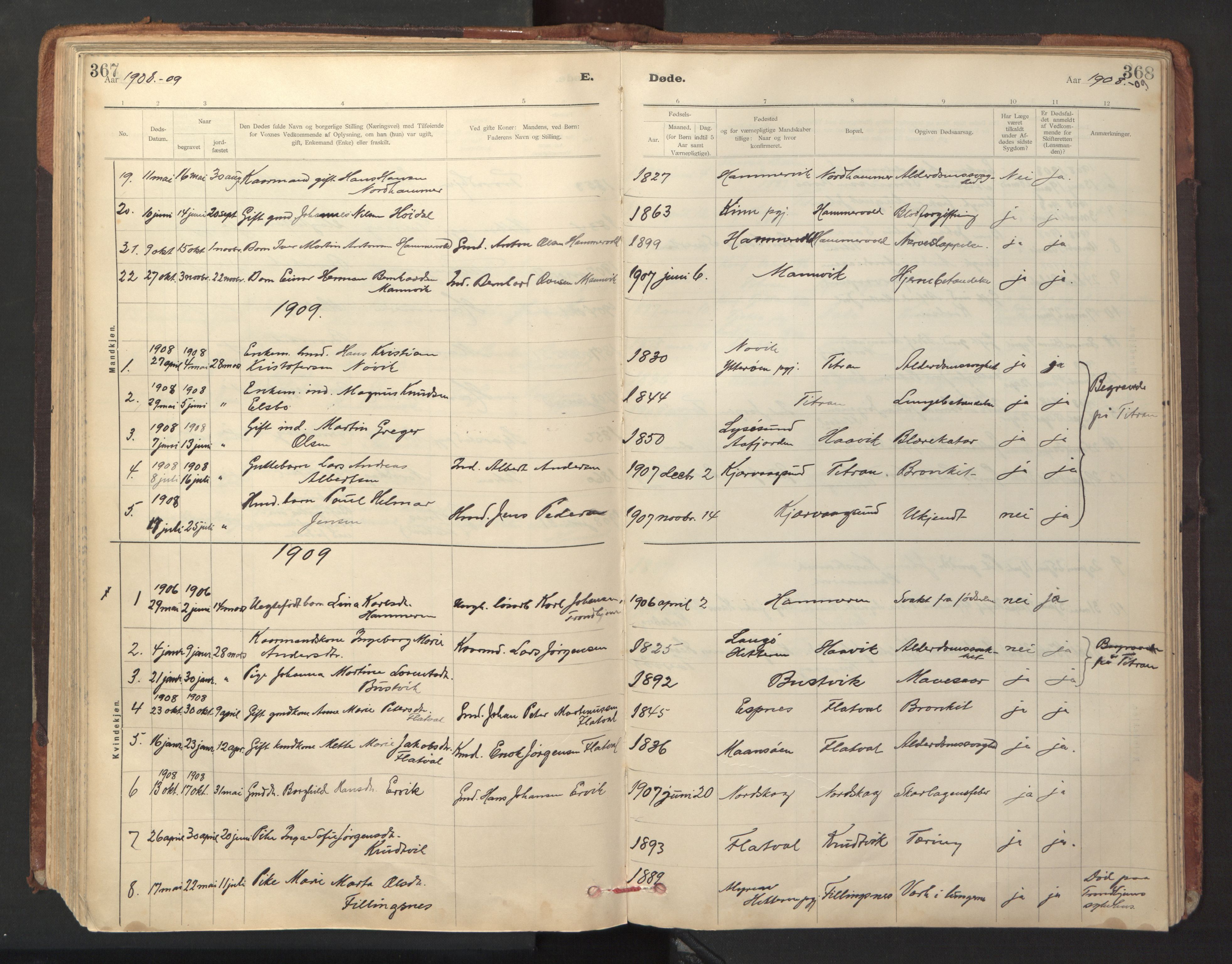 Ministerialprotokoller, klokkerbøker og fødselsregistre - Sør-Trøndelag, SAT/A-1456/641/L0596: Parish register (official) no. 641A02, 1898-1915, p. 367-368