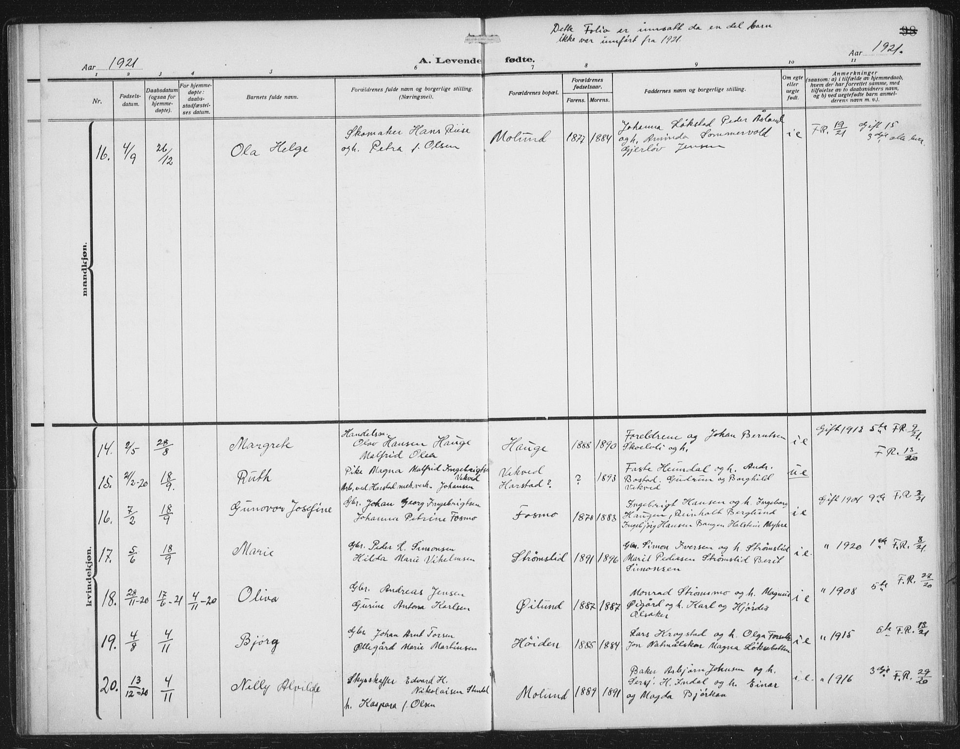 Målselv sokneprestembete, AV/SATØ-S-1311/G/Ga/Gab/L0009klokker: Parish register (copy) no. 9, 1913-1941