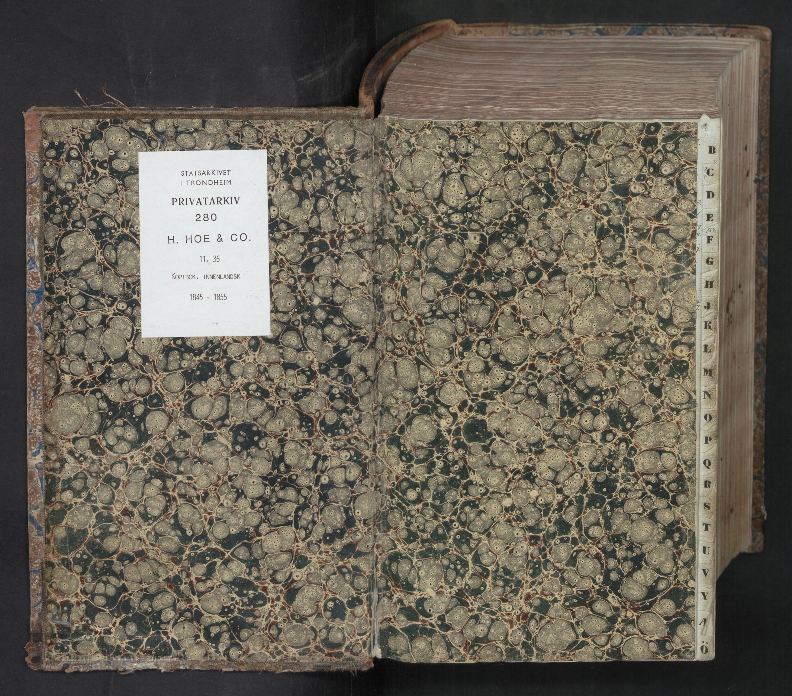 Hoë, Herman & Co, AV/SAT-PA-0280/11/L0036: Kopibok, innenlandsk, 1845-1855