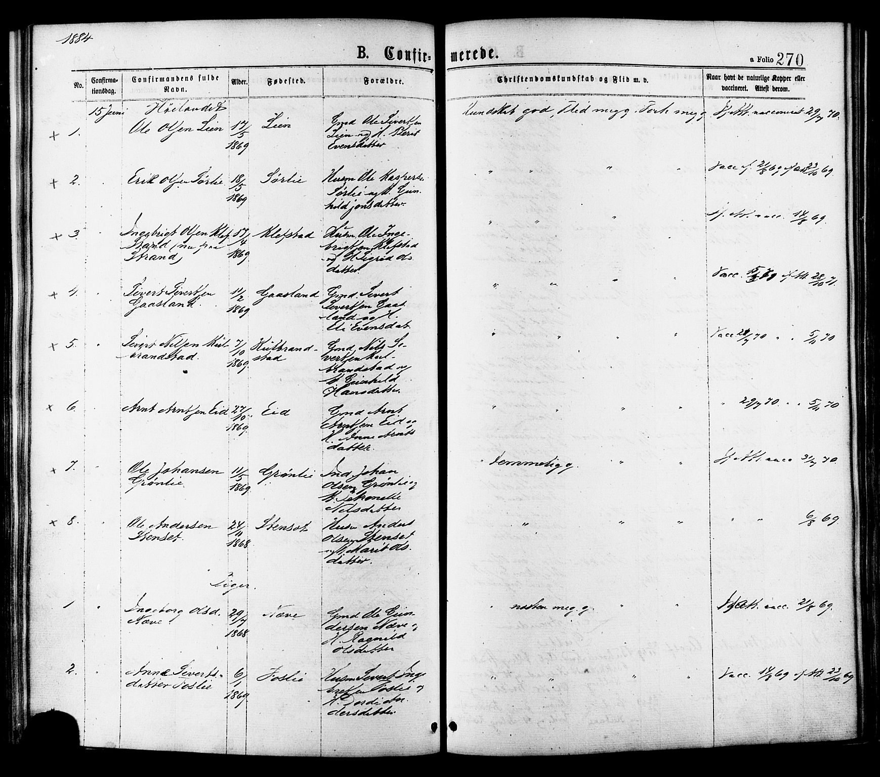 Ministerialprotokoller, klokkerbøker og fødselsregistre - Sør-Trøndelag, AV/SAT-A-1456/691/L1079: Parish register (official) no. 691A11, 1873-1886, p. 270