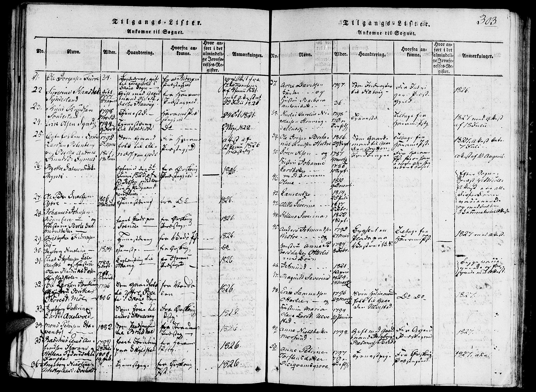 Ministerialprotokoller, klokkerbøker og fødselsregistre - Møre og Romsdal, AV/SAT-A-1454/524/L0351: Parish register (official) no. 524A03, 1816-1838, p. 303