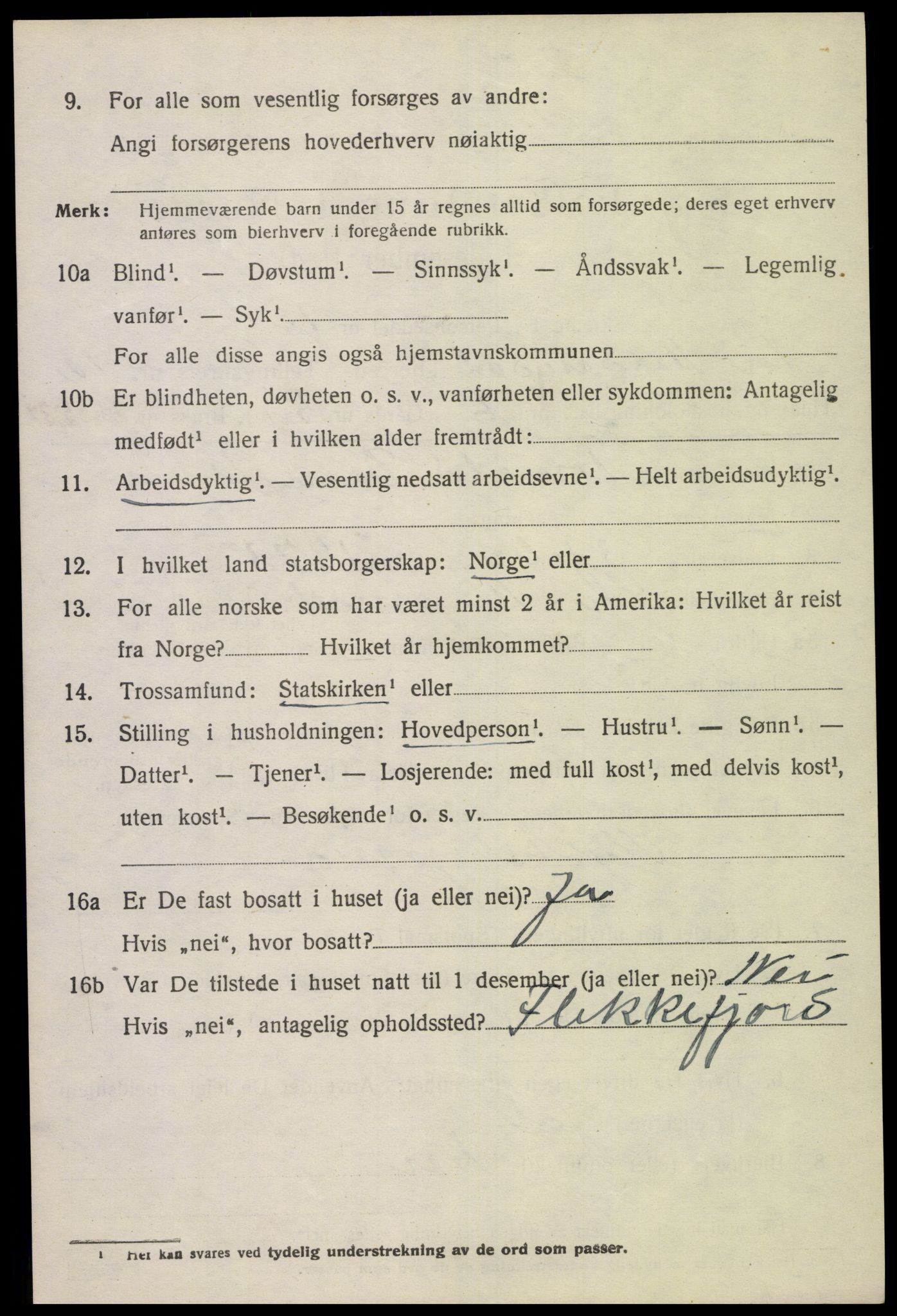 SAK, 1920 census for Sør-Audnedal, 1920, p. 4558