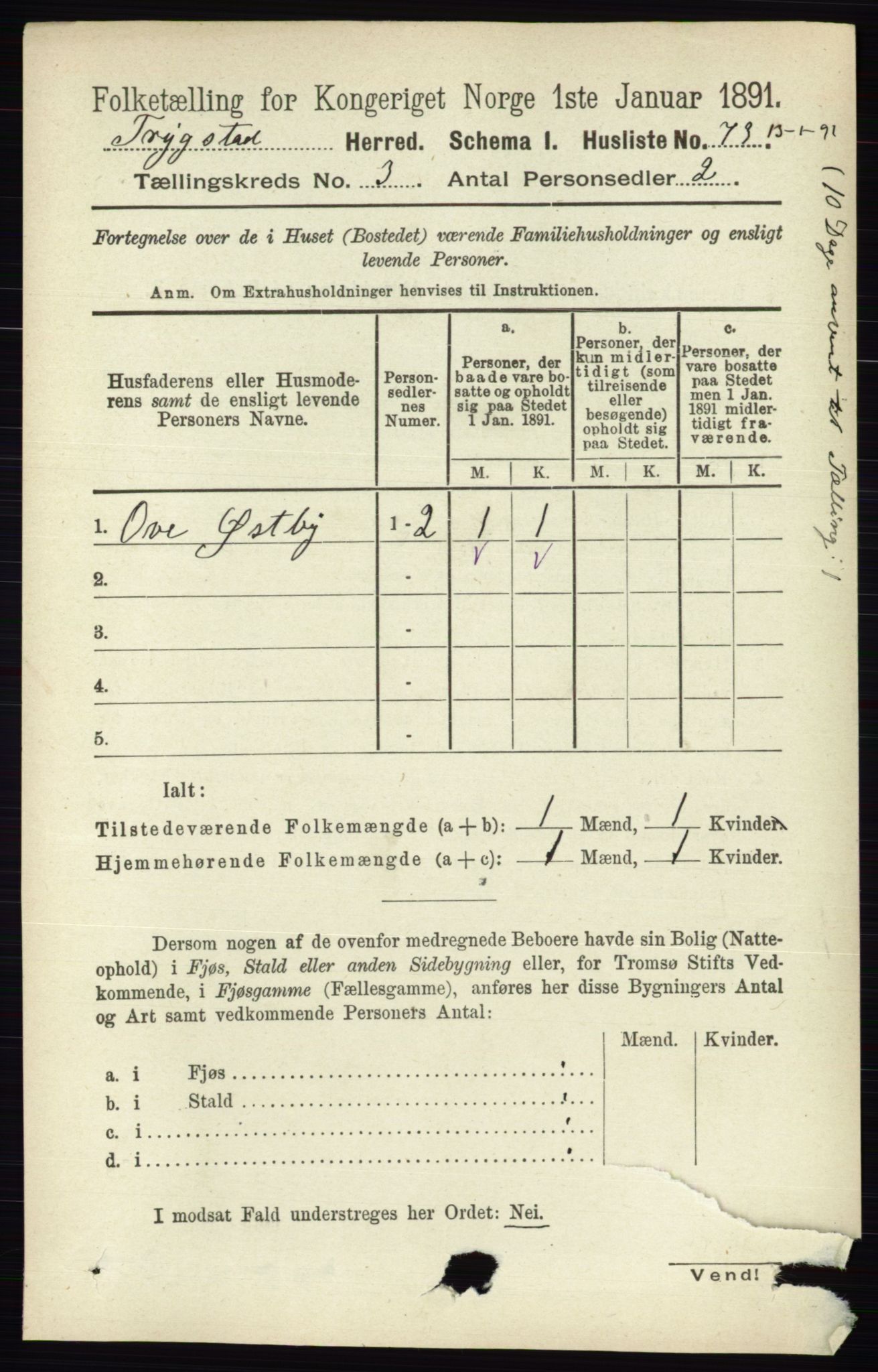 RA, 1891 Census for 0122 Trøgstad, 1891, p. 1117