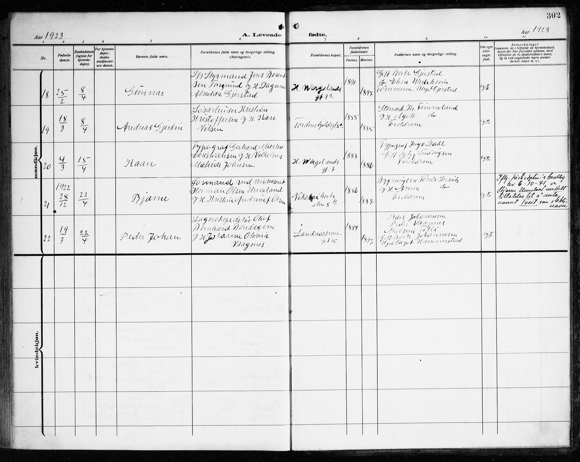 Korskirken sokneprestembete, AV/SAB-A-76101/H/Haa: Parish register (official) no. B 10, 1909-1923, p. 302