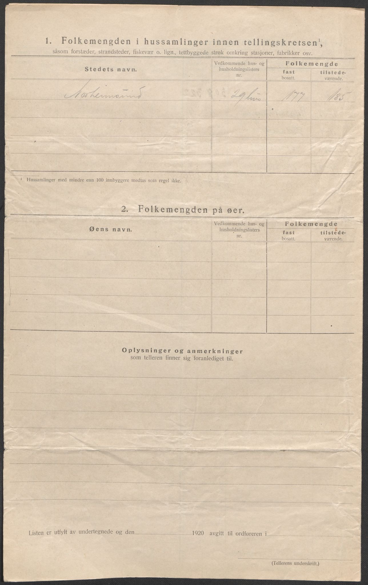 SAB, 1920 census for Kvam, 1920, p. 15