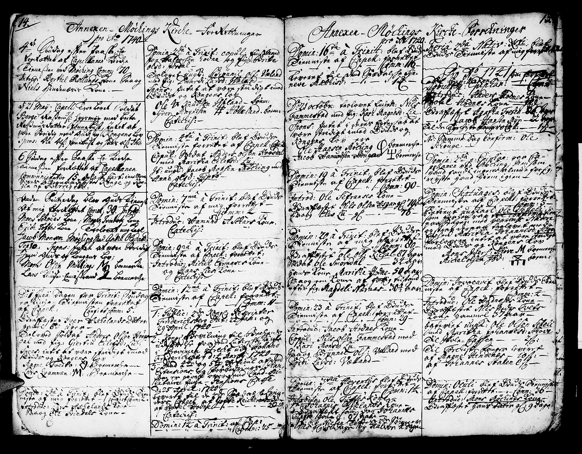 Lindås Sokneprestembete, SAB/A-76701/H/Haa: Parish register (official) no. A 2, 1740-1748, p. 14-15