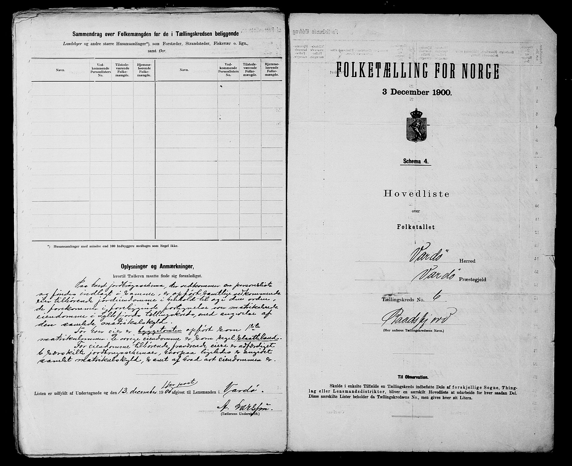 SATØ, 1900 census for Vardø, 1900, p. 14