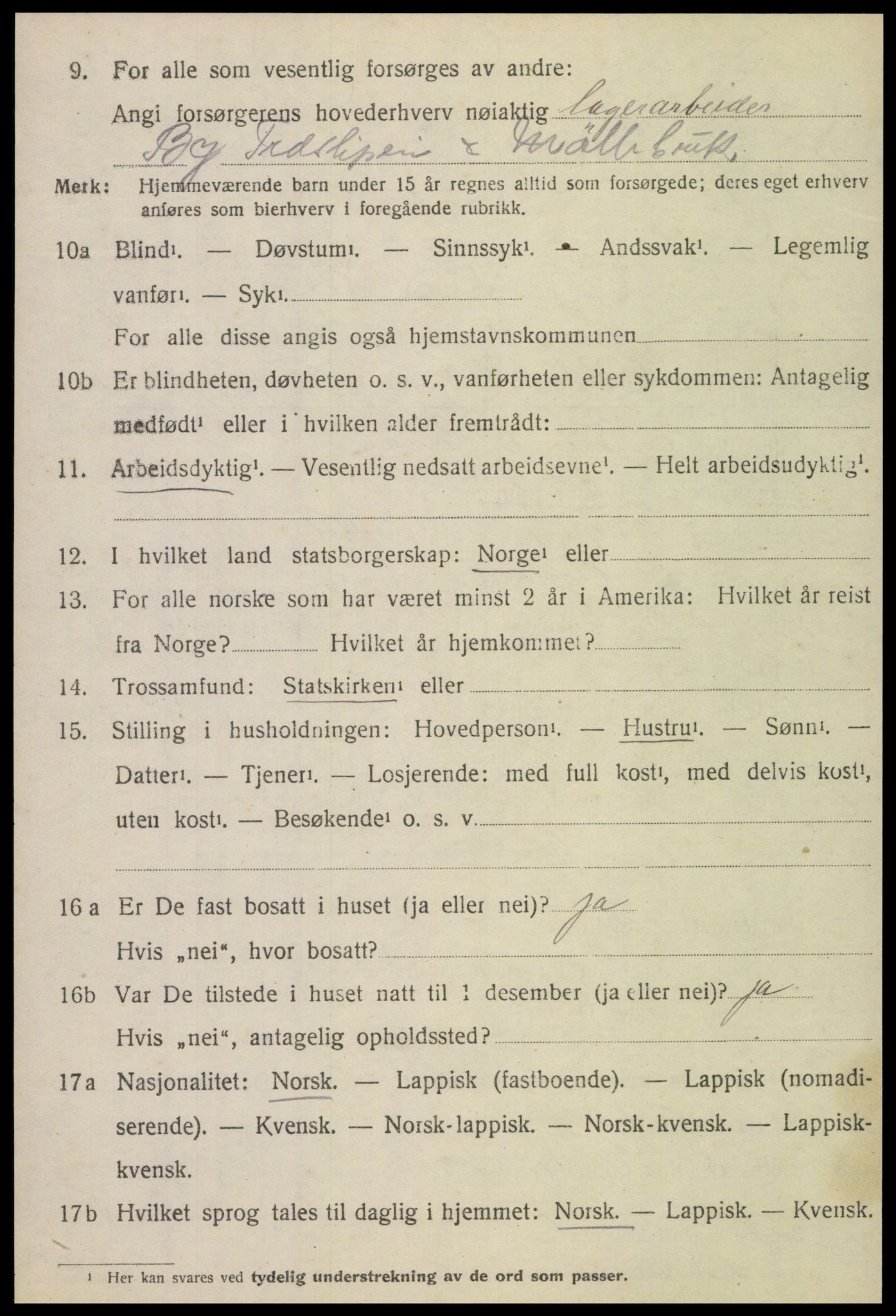 SAT, 1920 census for Egge, 1920, p. 3061