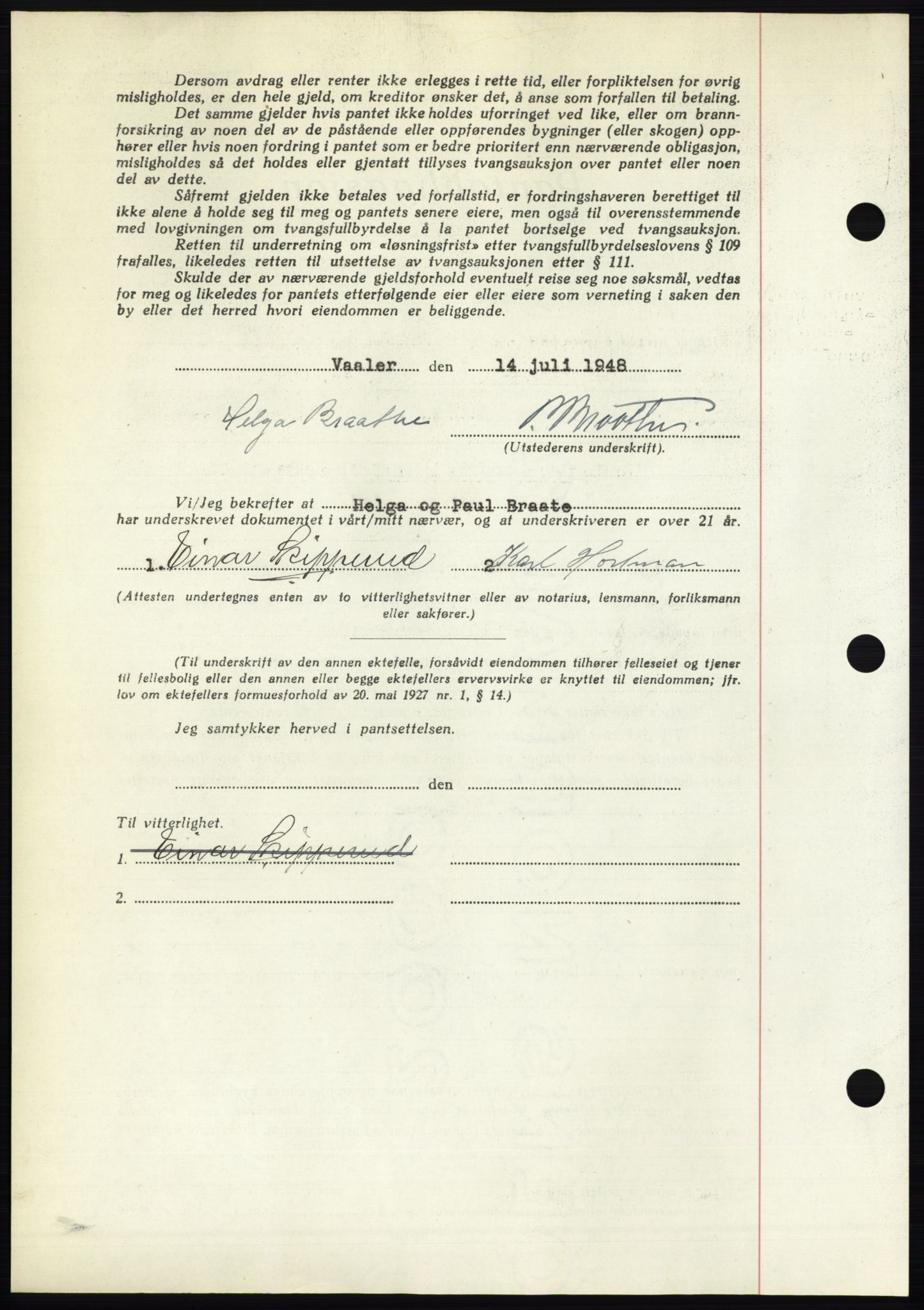 Moss sorenskriveri, AV/SAO-A-10168: Mortgage book no. B20, 1948-1948, Diary no: : 1979/1948