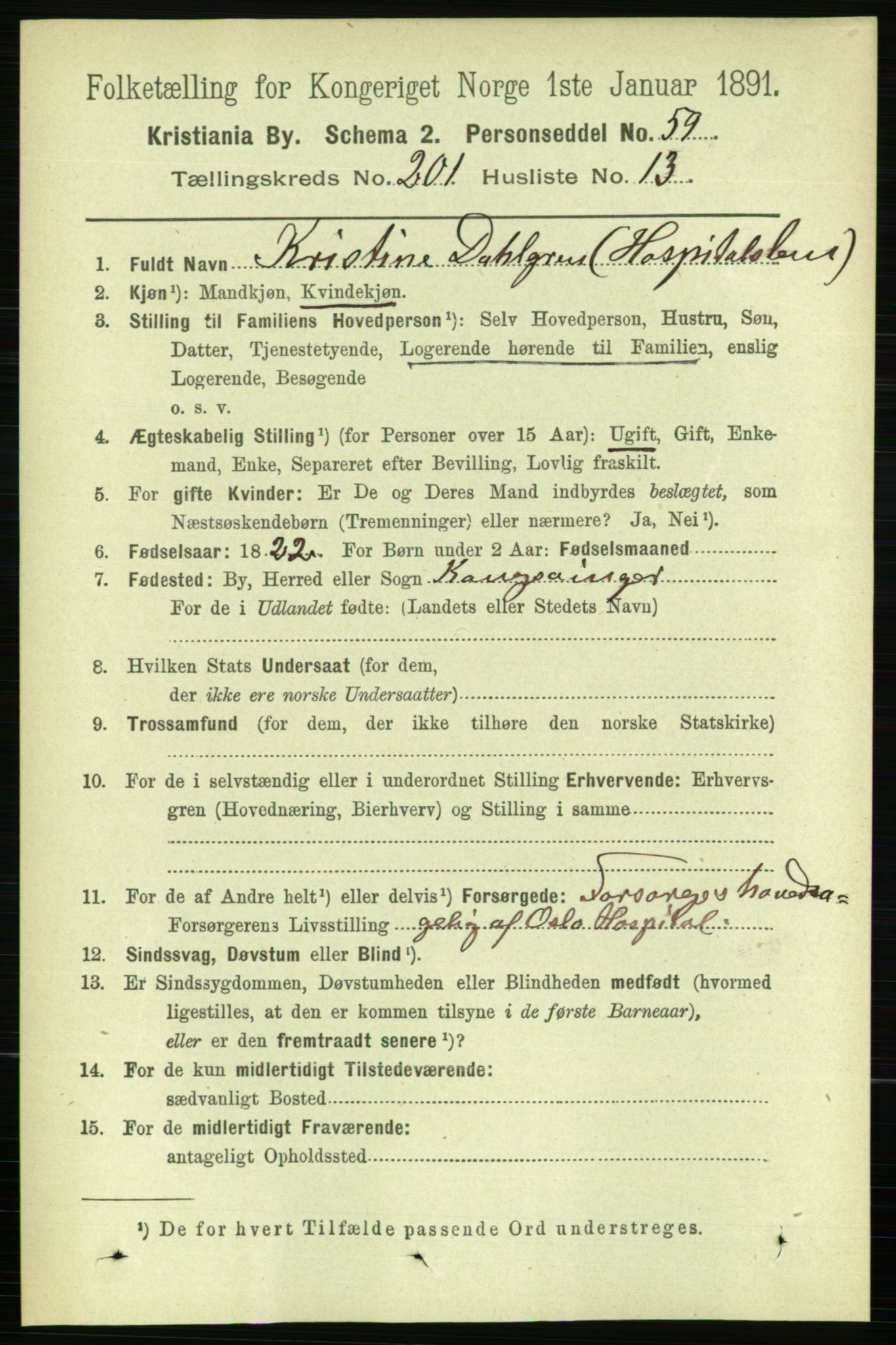 RA, 1891 census for 0301 Kristiania, 1891, p. 121173