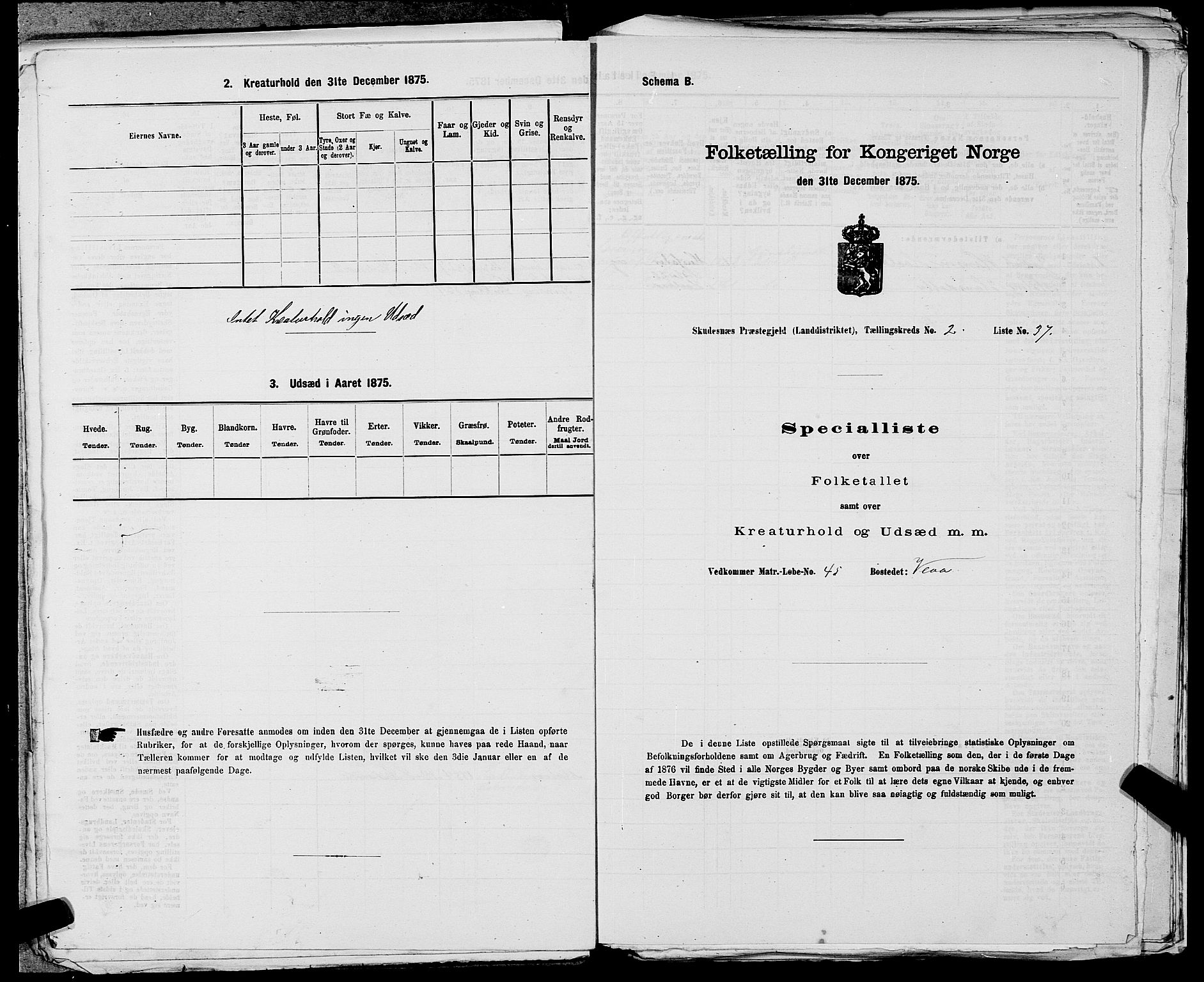 SAST, 1875 census for 1150L Skudenes/Falnes, Åkra og Ferkingstad, 1875, p. 223