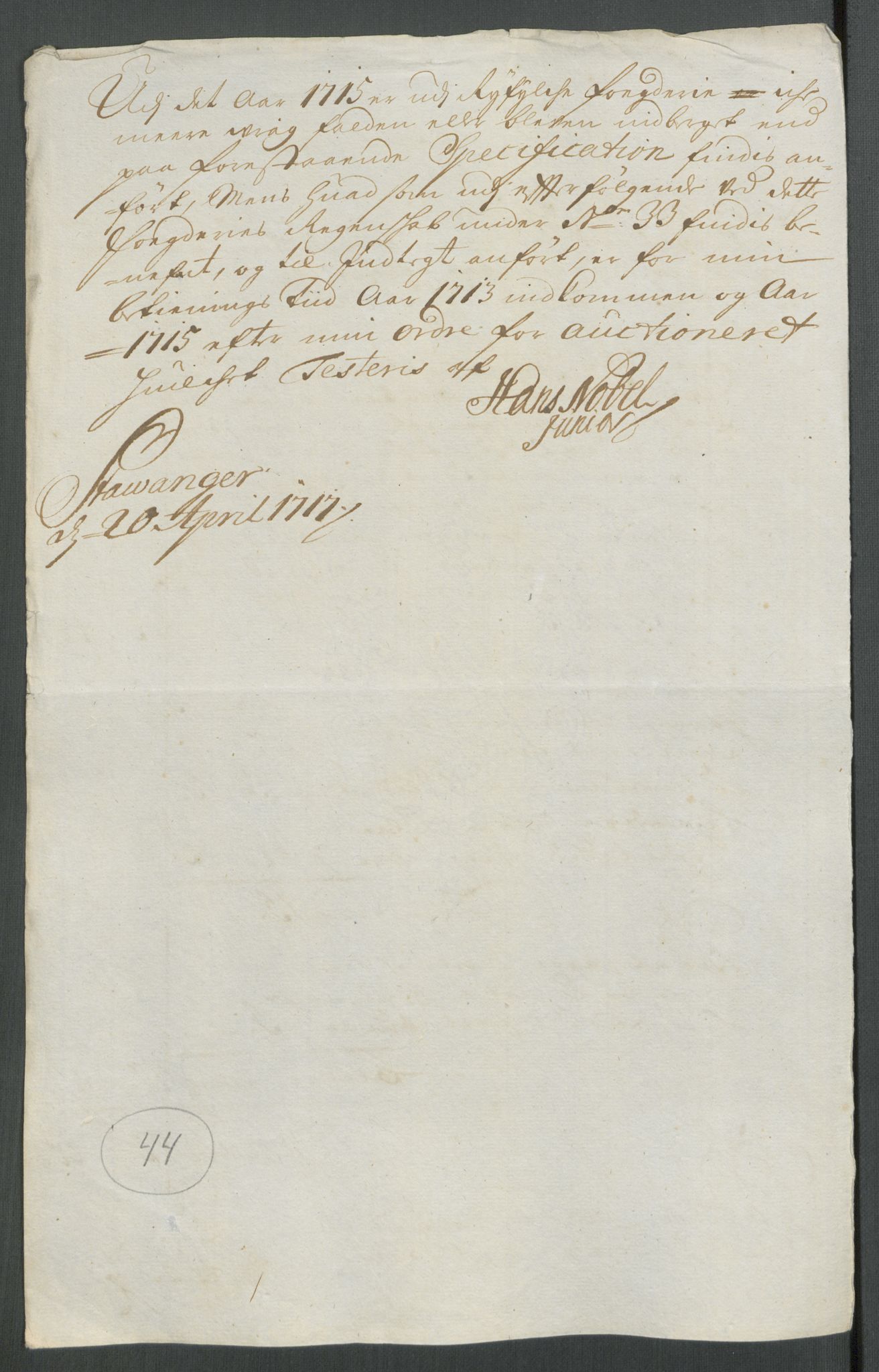 Rentekammeret inntil 1814, Reviderte regnskaper, Fogderegnskap, AV/RA-EA-4092/R47/L2868: Fogderegnskap Ryfylke, 1715, p. 290