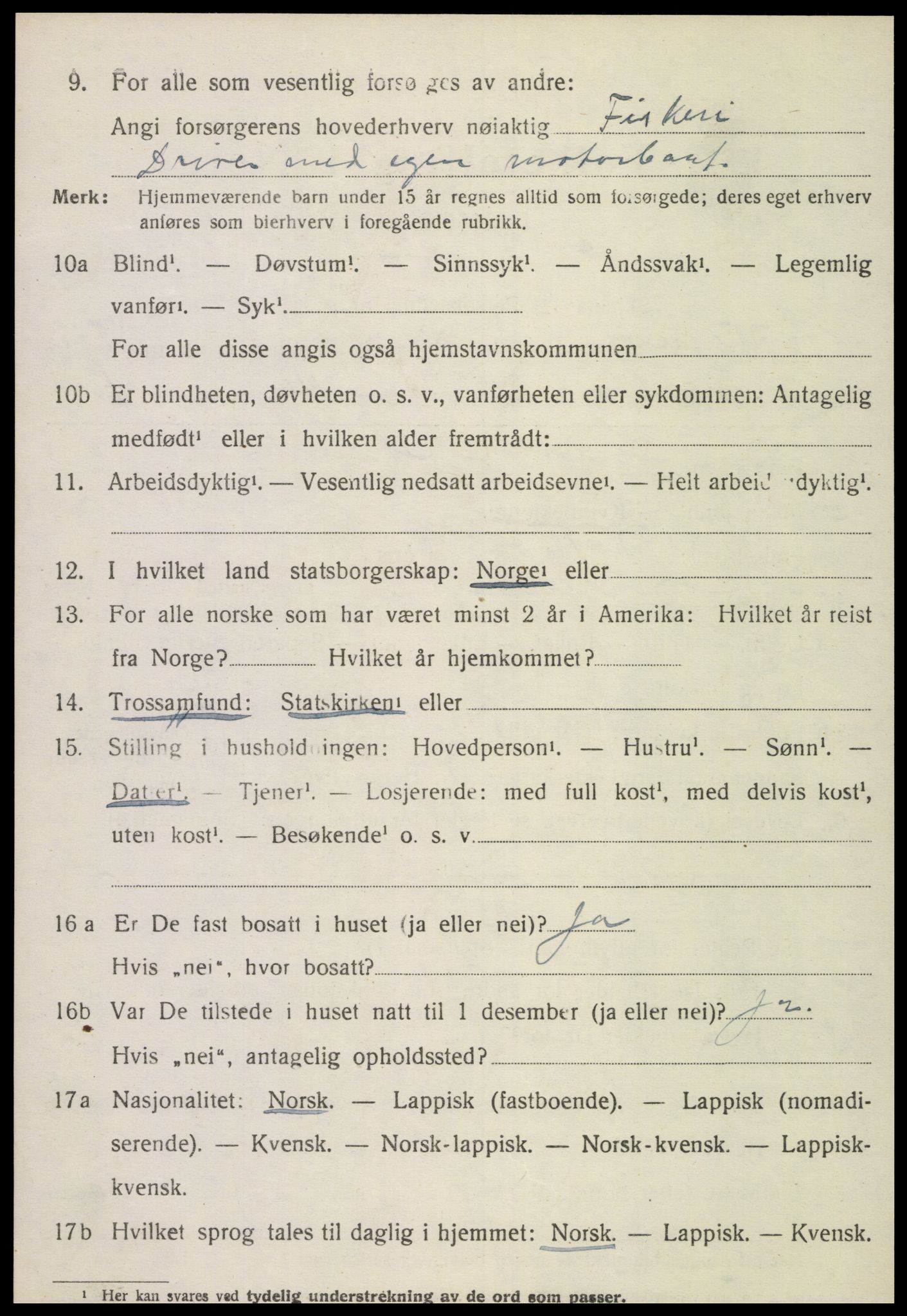 SAT, 1920 census for Vikna, 1920, p. 6462