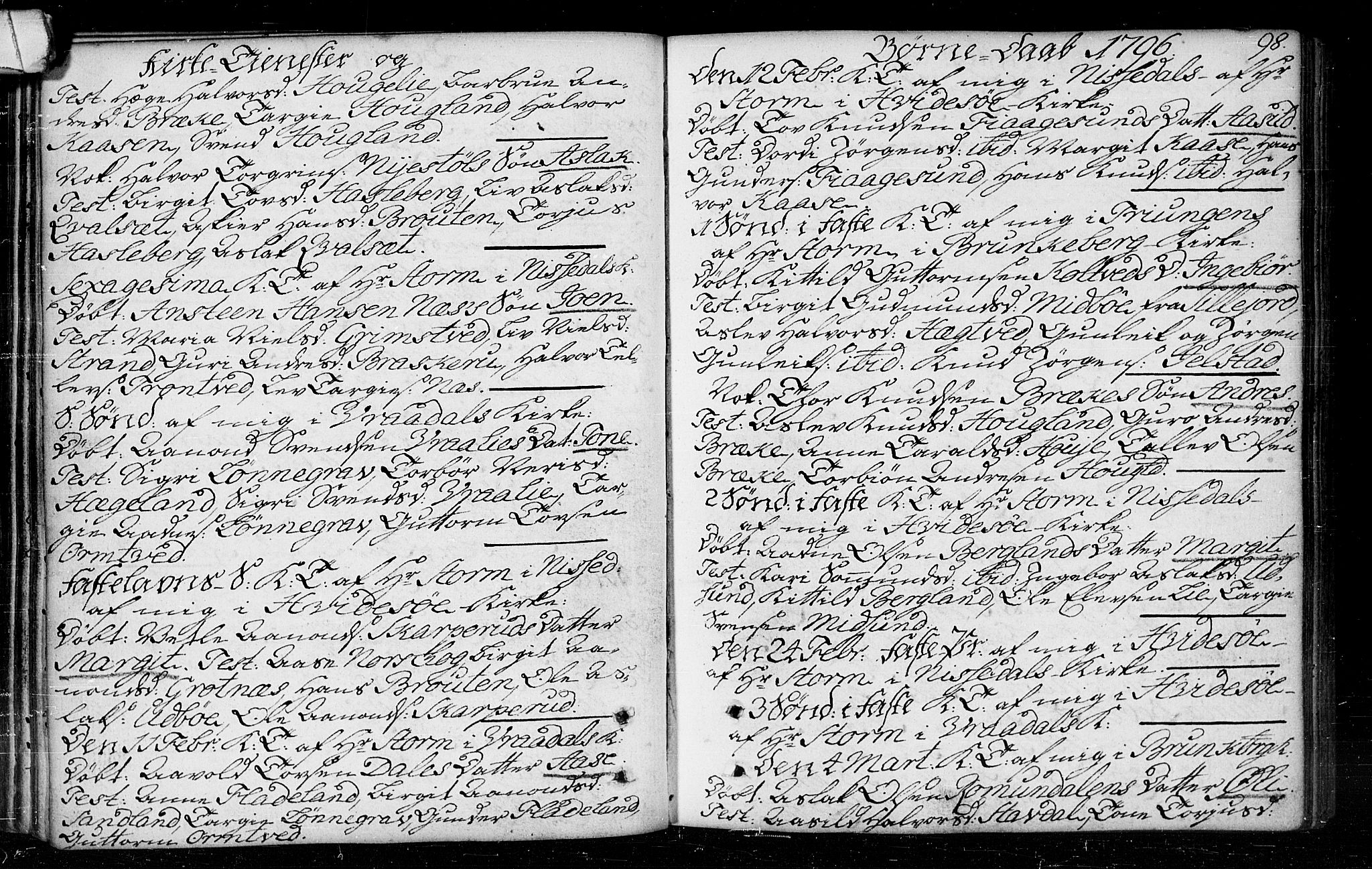 Kviteseid kirkebøker, AV/SAKO-A-276/F/Fa/L0003: Parish register (official) no. I 3, 1787-1799, p. 98