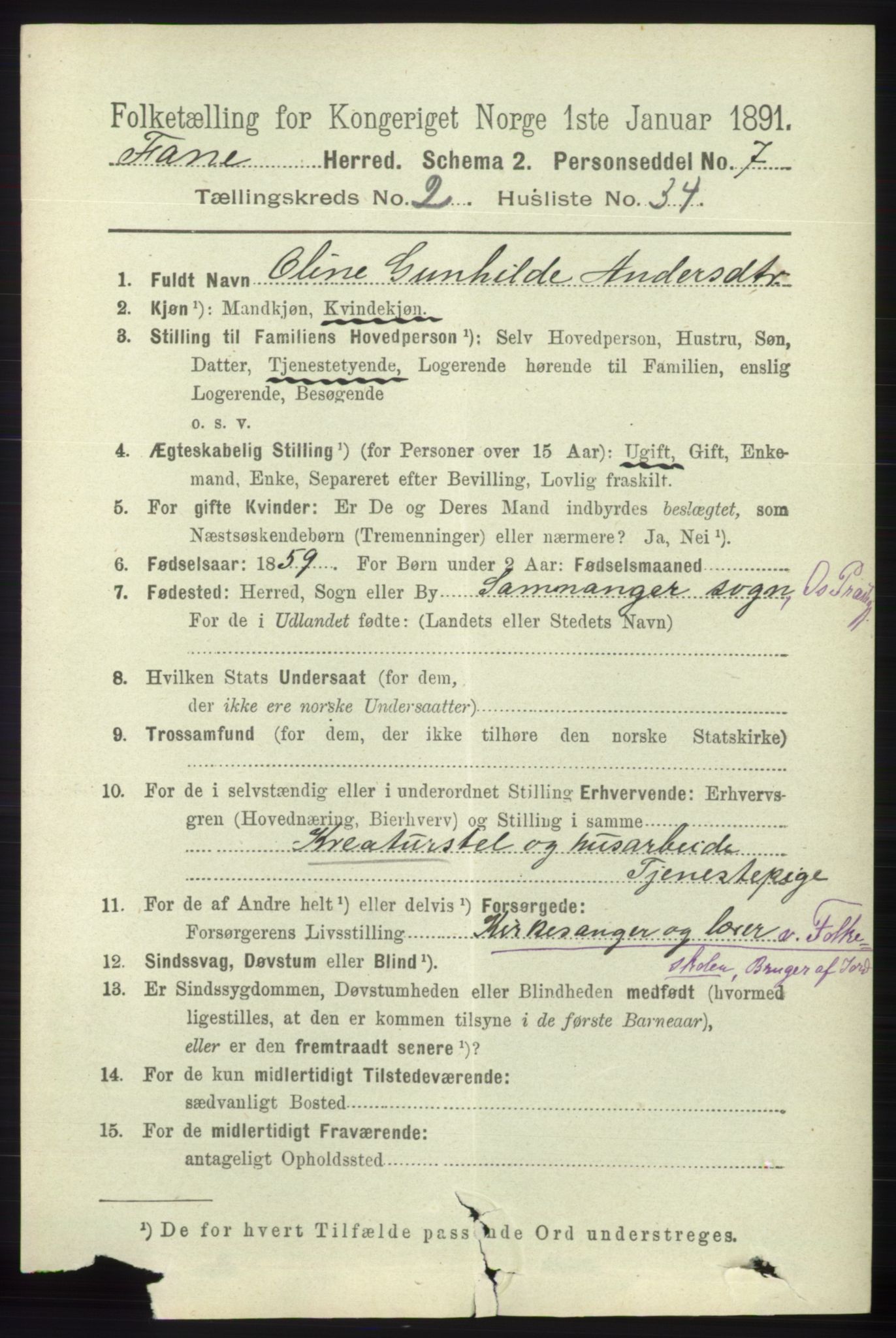 RA, 1891 census for 1249 Fana, 1891, p. 793