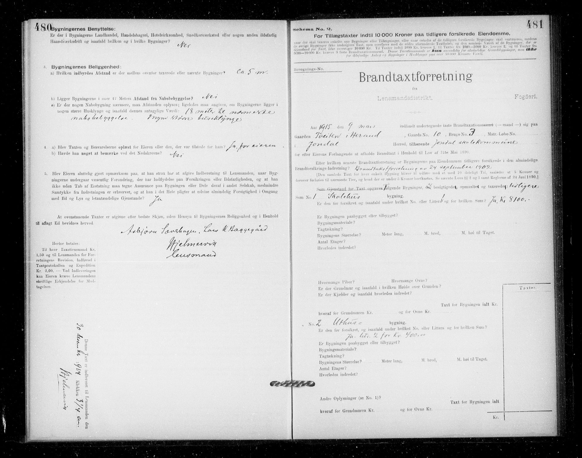 Lensmannen i Jondal, SAB/A-33101/0012/L0005: Branntakstprotokoll, skjematakst, 1894-1951, p. 480-481