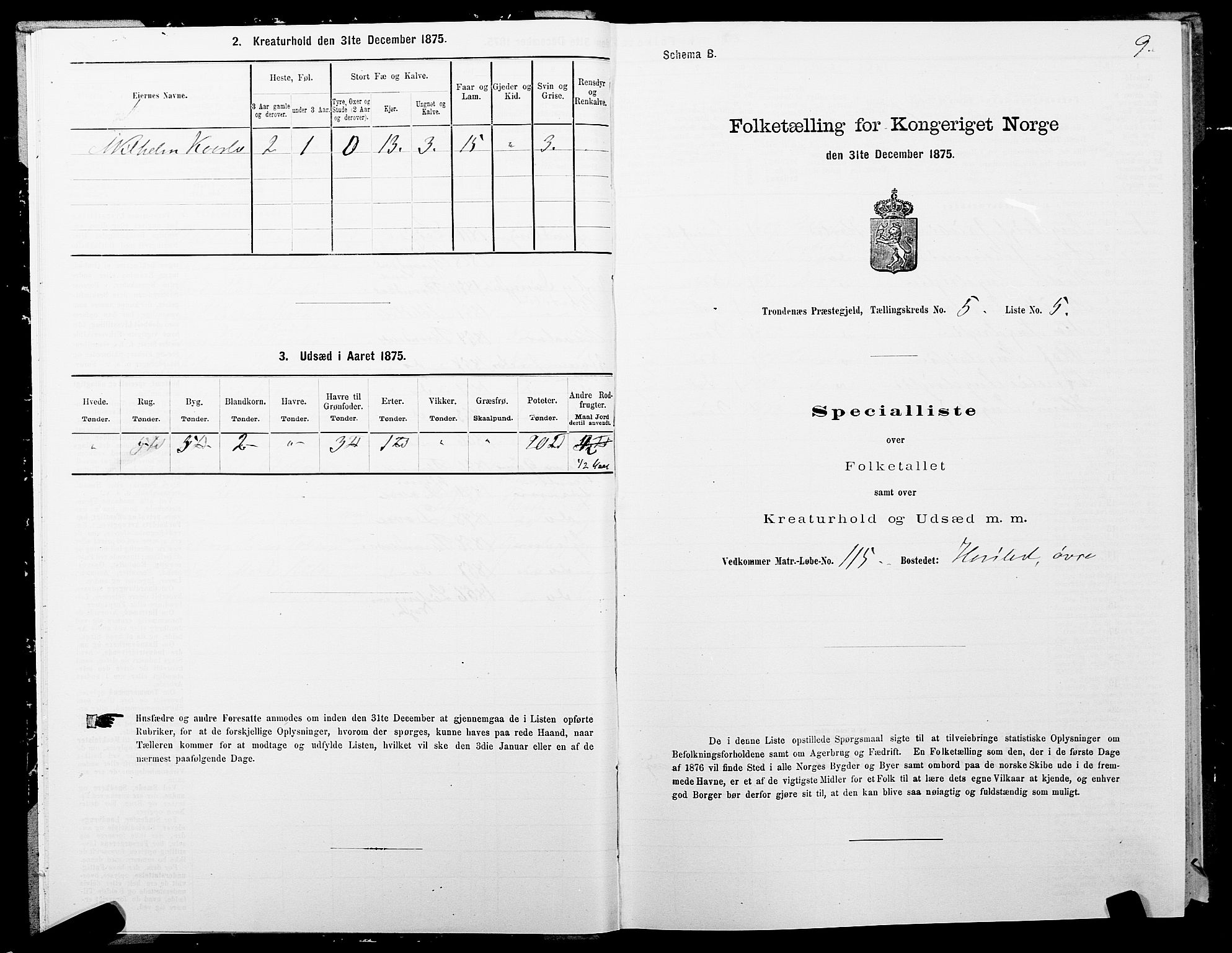 SATØ, 1875 census for 1914P Trondenes, 1875, p. 5009