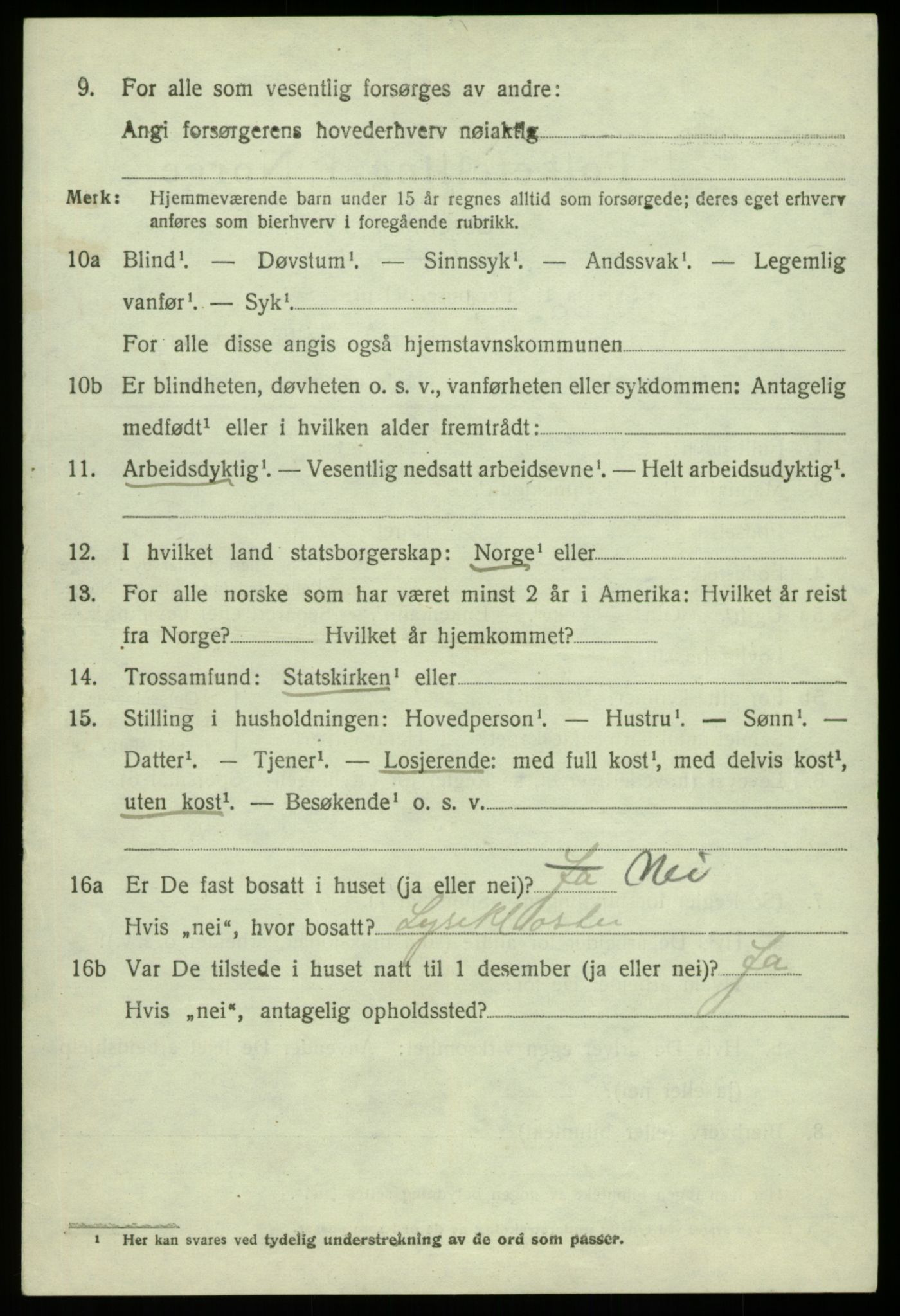 SAB, 1920 census for Os, 1920, p. 7283