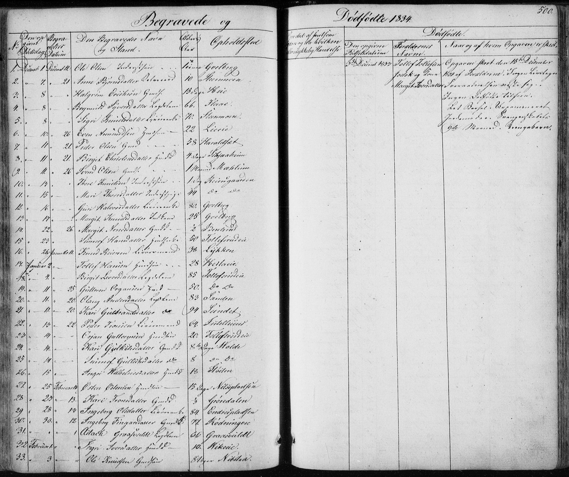 Nes kirkebøker, AV/SAKO-A-236/F/Fa/L0009: Parish register (official) no. 9, 1834-1863, p. 500