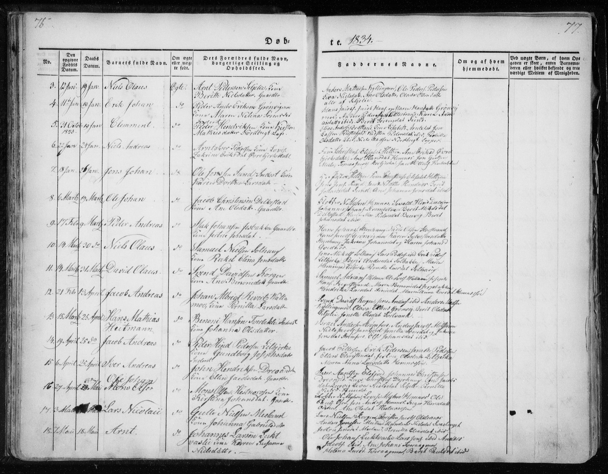 Ministerialprotokoller, klokkerbøker og fødselsregistre - Nordland, AV/SAT-A-1459/825/L0354: Parish register (official) no. 825A08, 1826-1841, p. 76-77