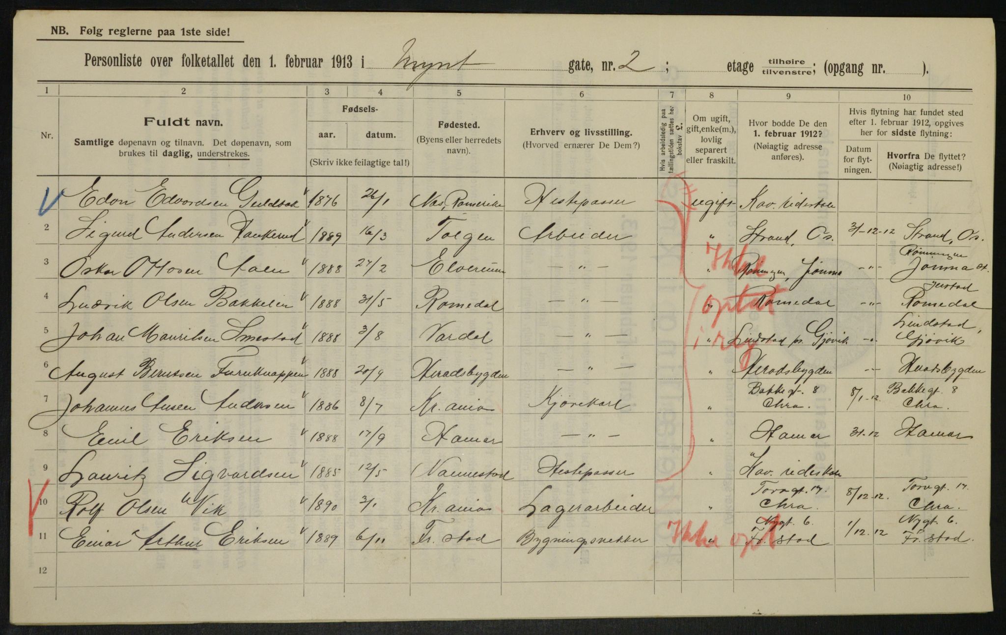 OBA, Municipal Census 1913 for Kristiania, 1913, p. 68293