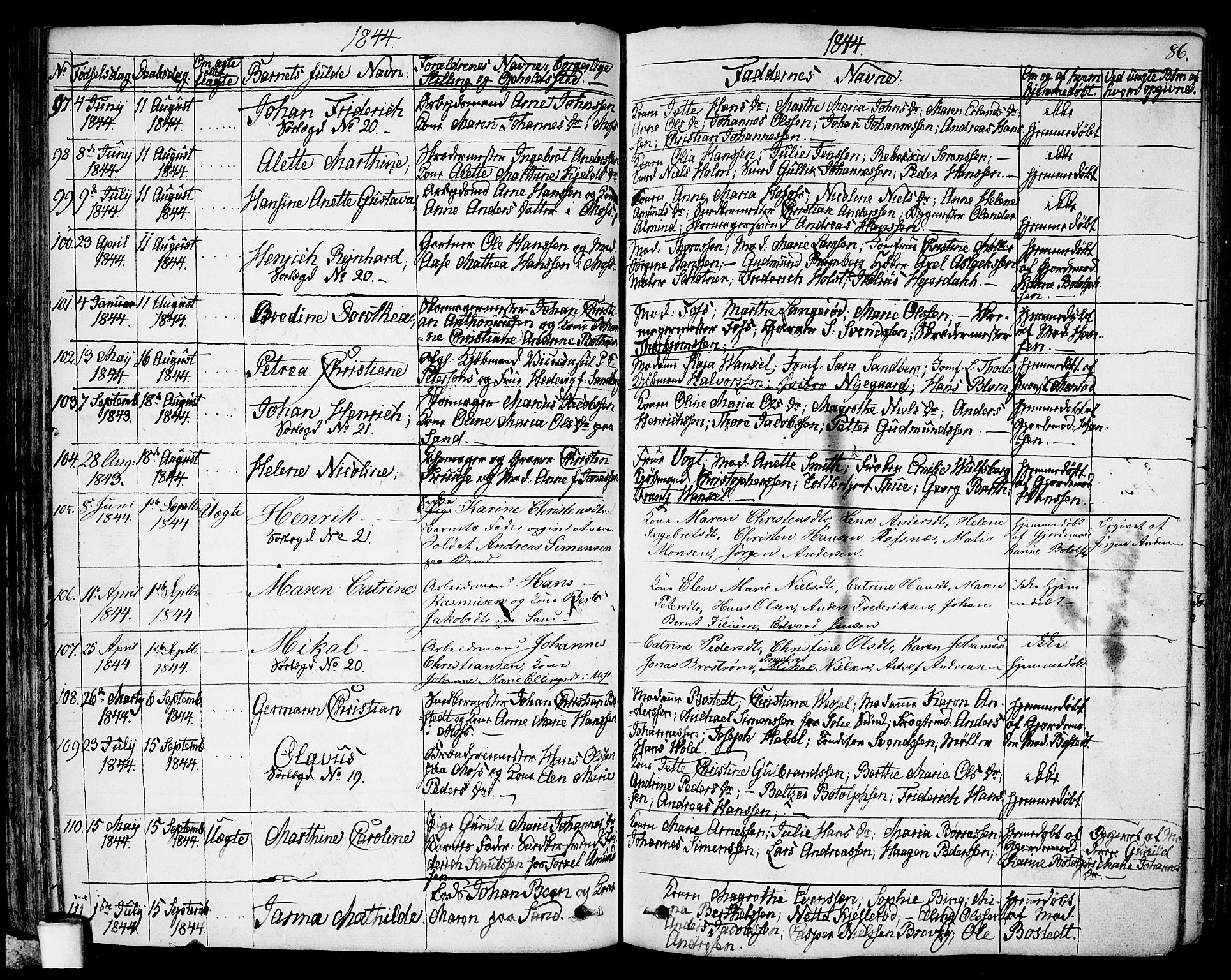 Moss prestekontor Kirkebøker, AV/SAO-A-2003/G/Ga/L0001: Parish register (copy) no. I 1, 1835-1851, p. 86