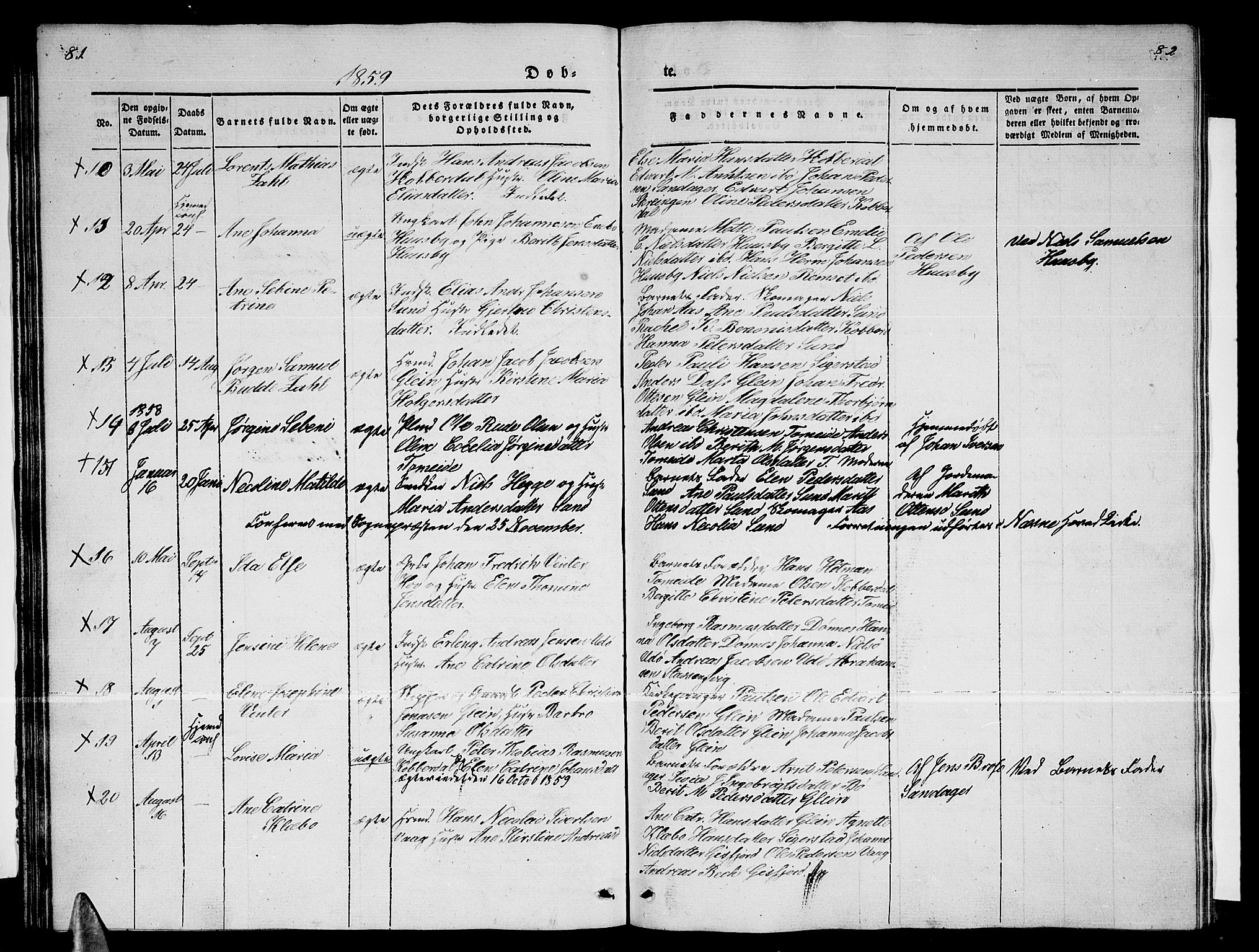 Ministerialprotokoller, klokkerbøker og fødselsregistre - Nordland, SAT/A-1459/835/L0530: Parish register (copy) no. 835C02, 1842-1865, p. 81-82