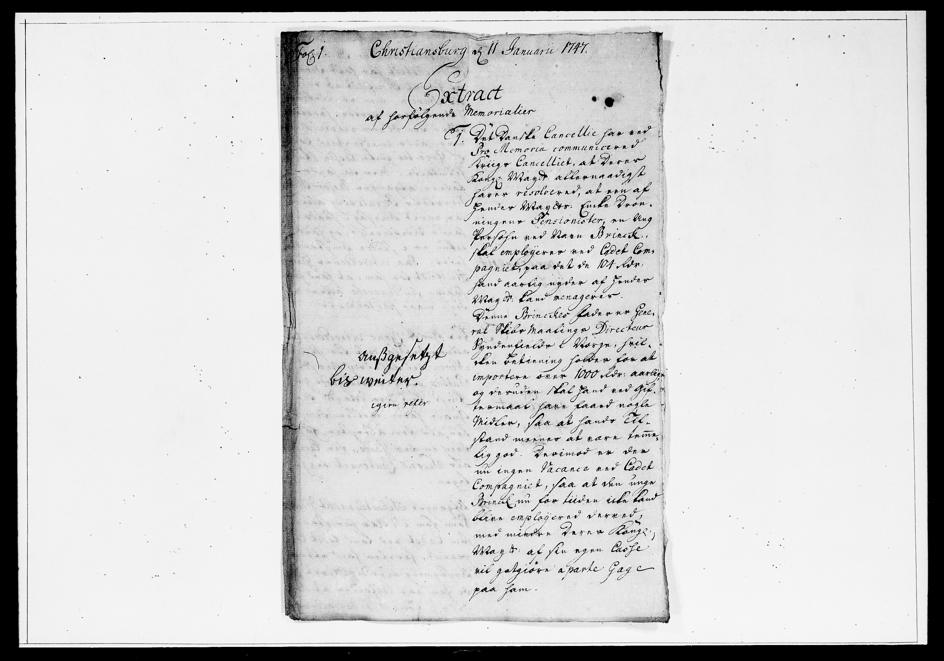Krigskollegiet, Krigskancelliet, DRA/A-0006/-/1199-1204: Refererede sager, 1747, p. 6