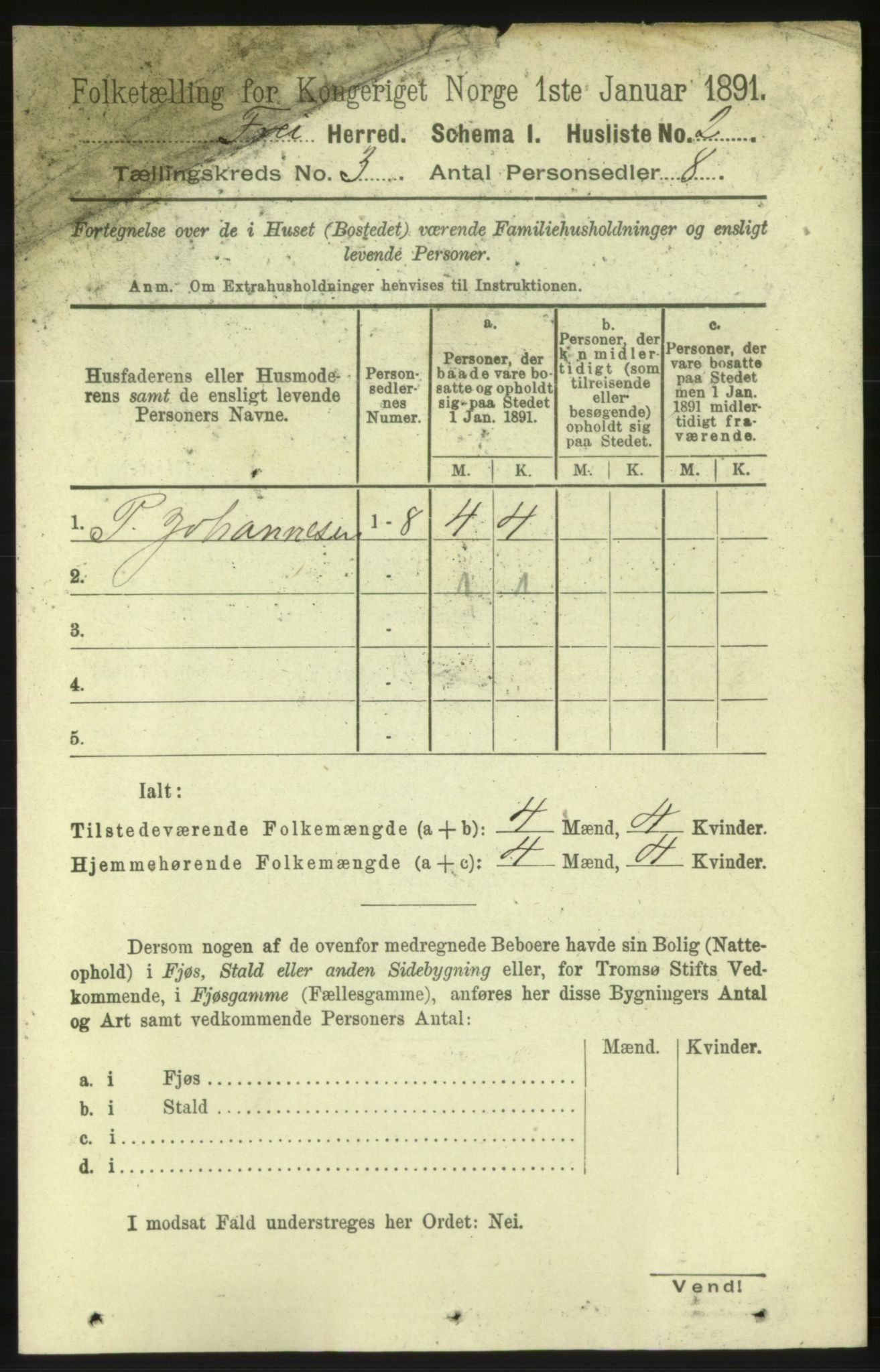 RA, 1891 census for 1556 Frei, 1891, p. 1096