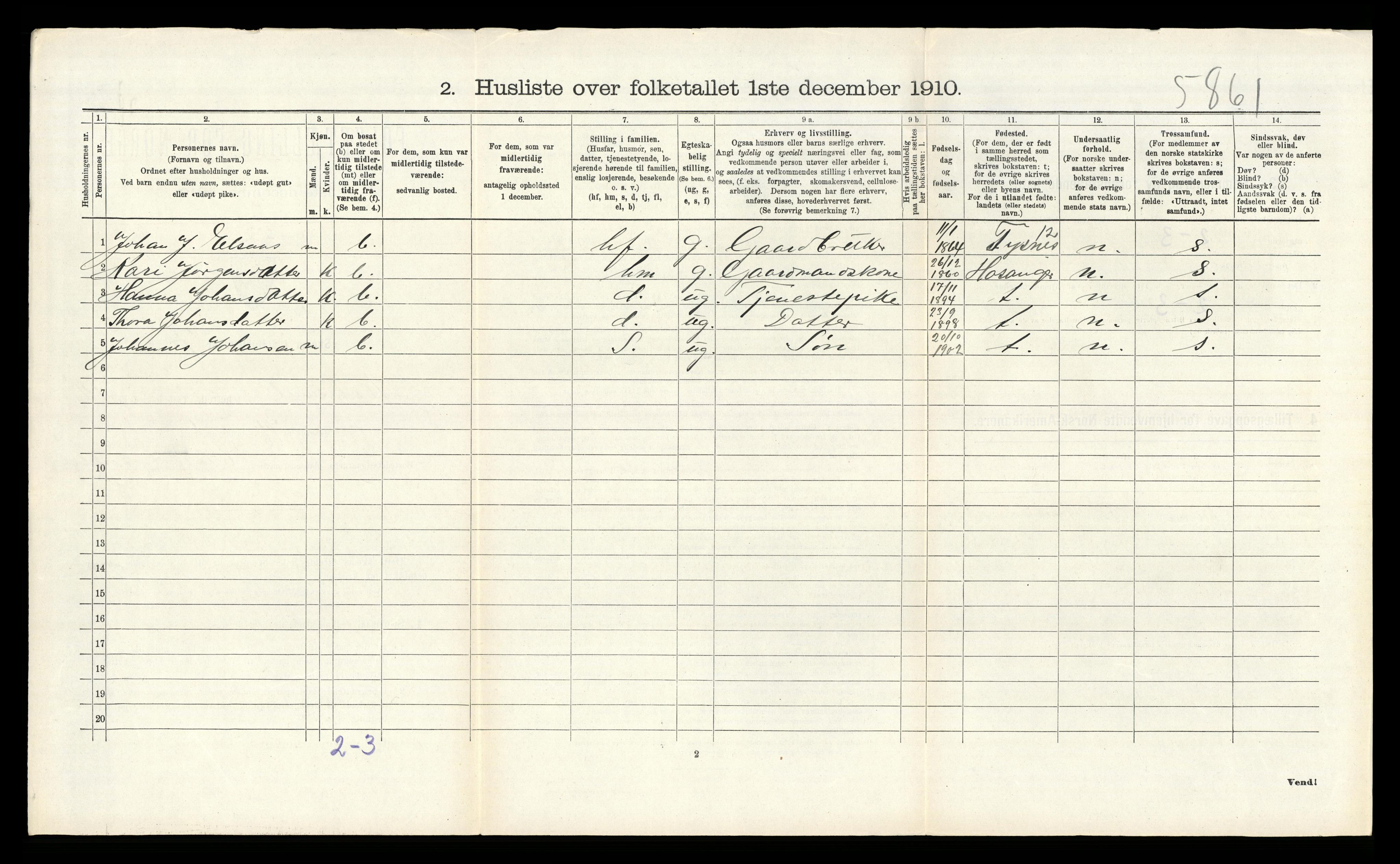 RA, 1910 census for Alversund, 1910, p. 897