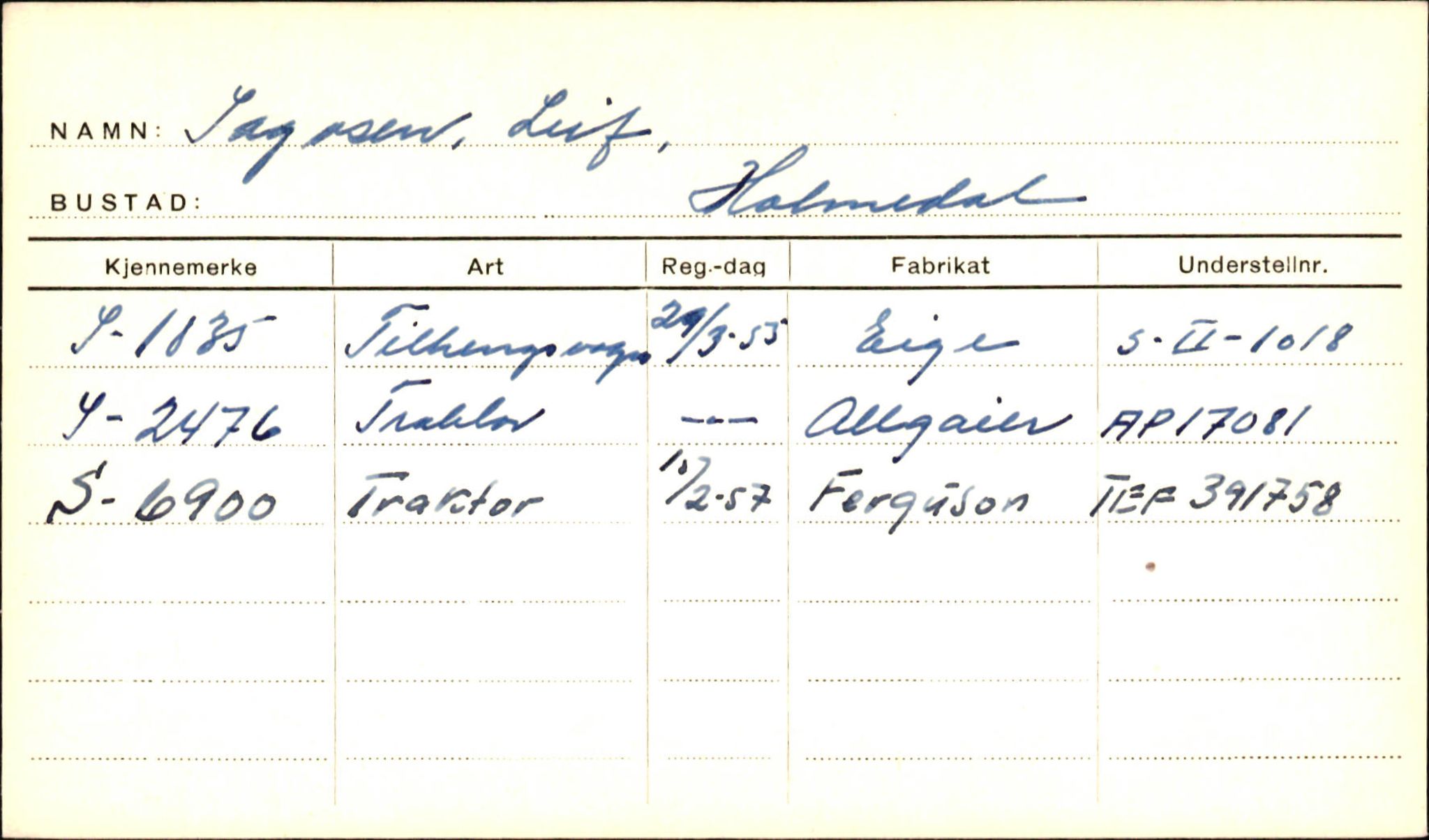 Statens vegvesen, Sogn og Fjordane vegkontor, AV/SAB-A-5301/4/F/L0001E: Eigarregister Fjordane til 1.6.1961, 1930-1961, p. 291