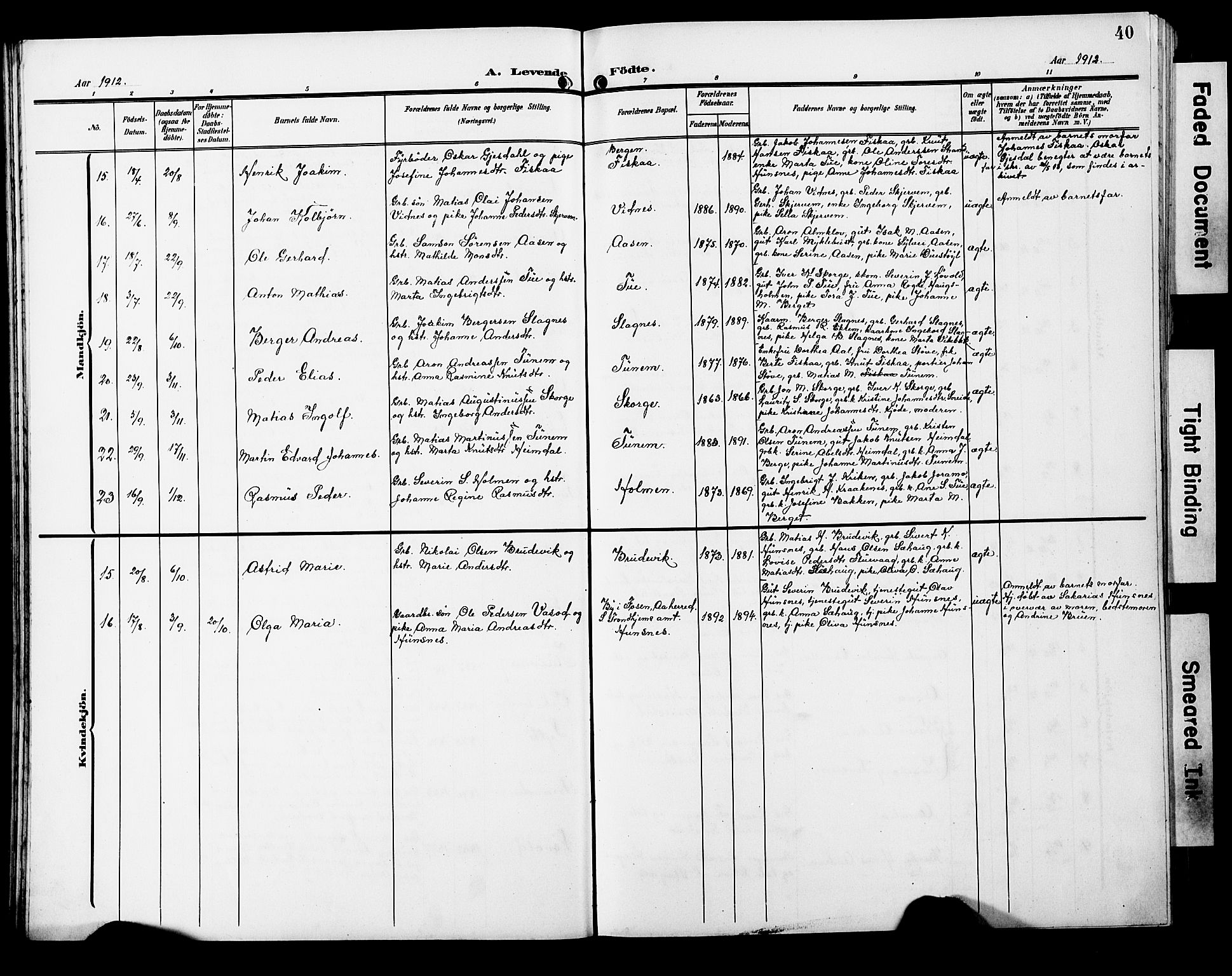 Ministerialprotokoller, klokkerbøker og fødselsregistre - Møre og Romsdal, SAT/A-1454/501/L0018: Parish register (copy) no. 501C04, 1902-1930, p. 40