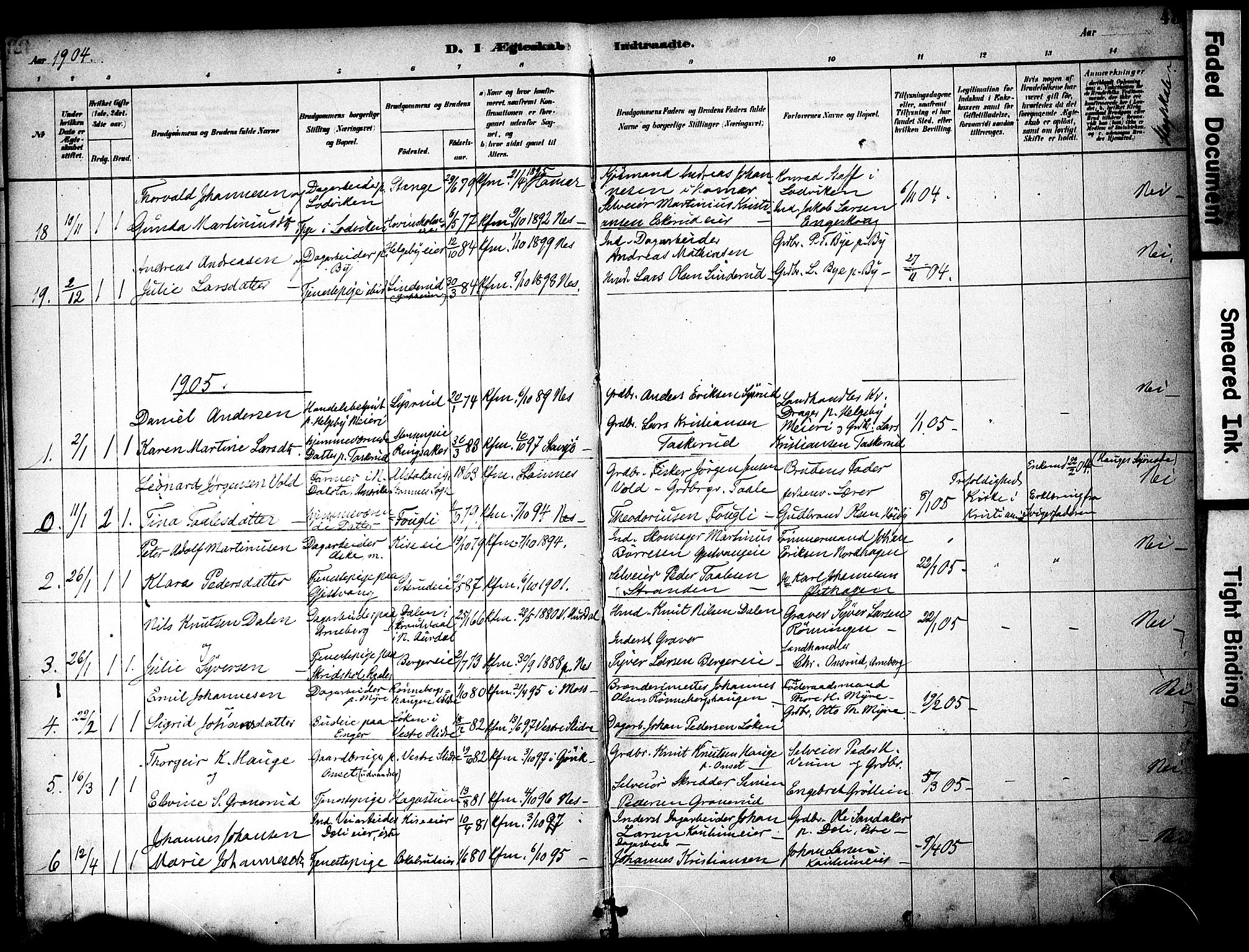 Nes prestekontor, Hedmark, SAH/PREST-020/K/Ka/L0008: Parish register (official) no. 8, 1883-1905, p. 43