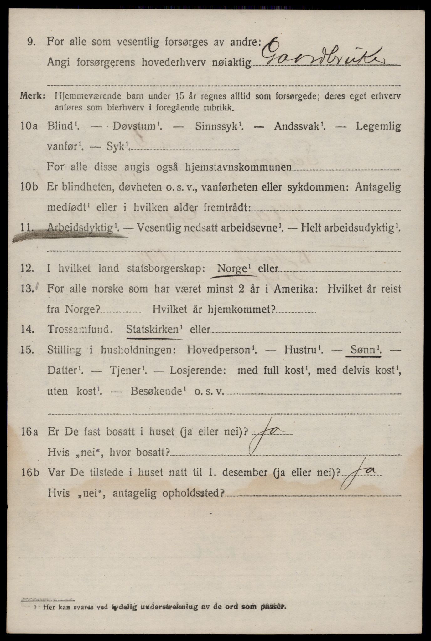 SAKO, 1920 census for Seljord, 1920, p. 3191