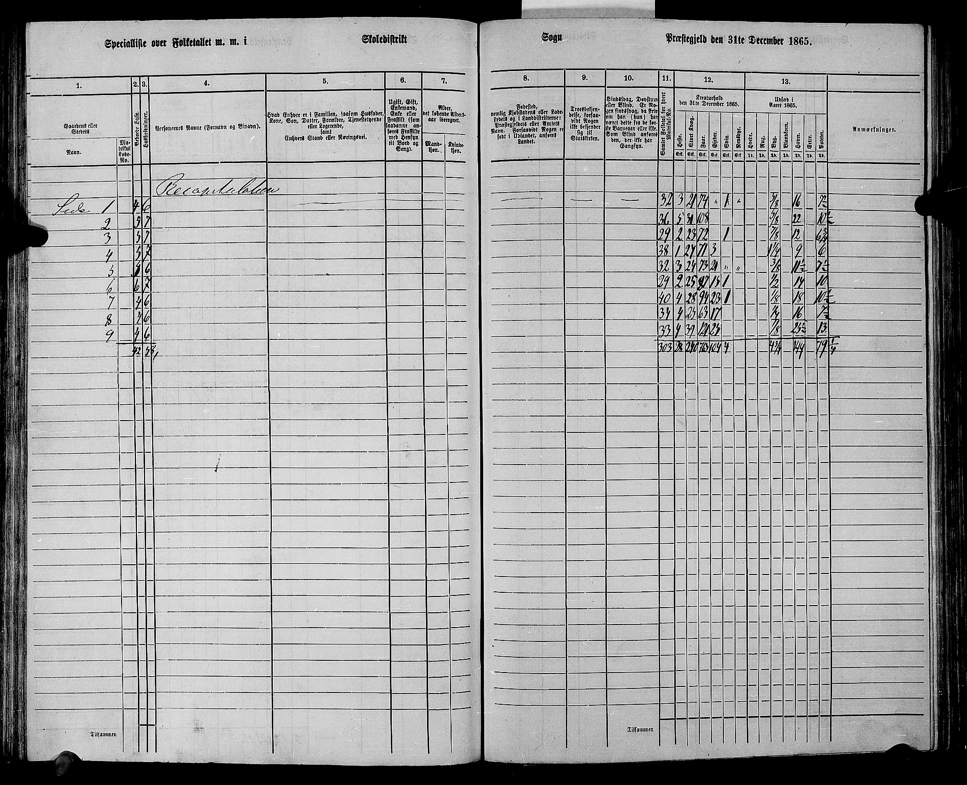 RA, 1865 census for Eigersund/Eigersund og Ogna, 1865, p. 89