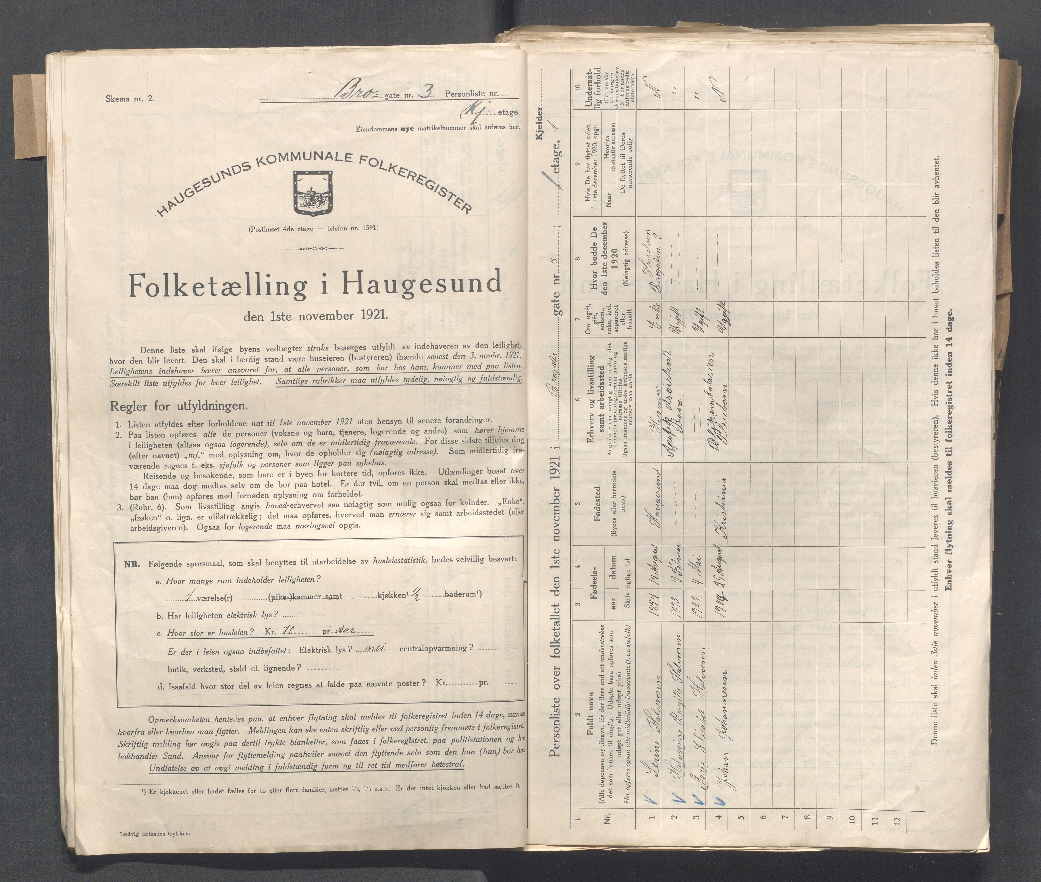 IKAR, Local census 1.11.1921 for Haugesund, 1921, p. 5901