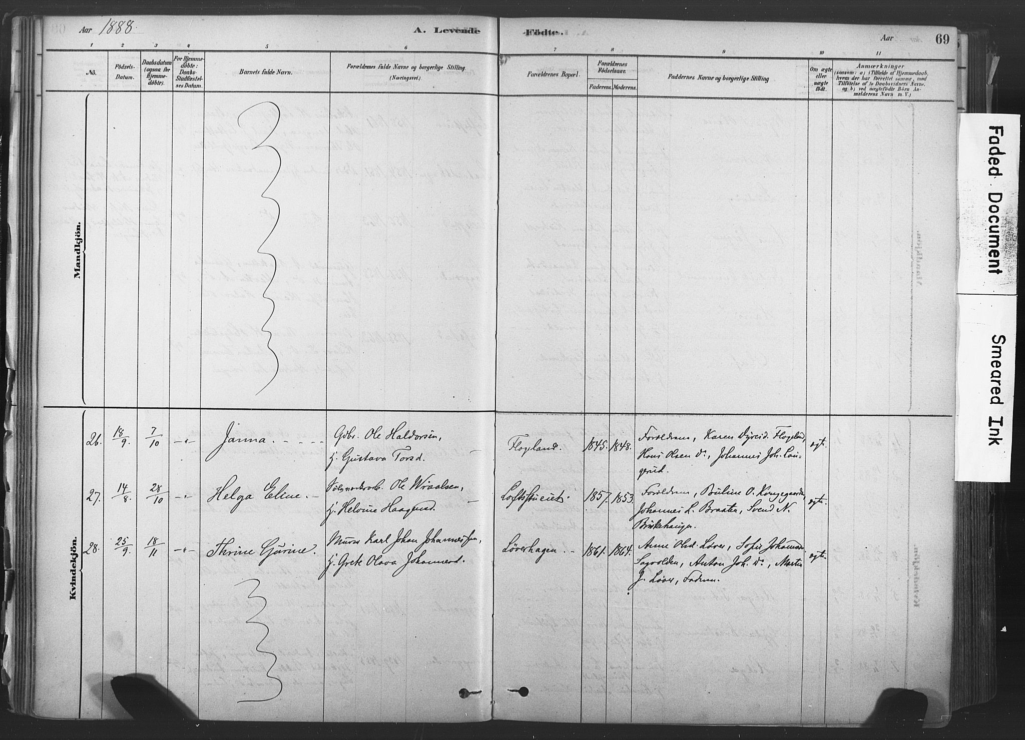 Sandsvær kirkebøker, AV/SAKO-A-244/F/Fd/L0001: Parish register (official) no. IV 1, 1878-1906, p. 69