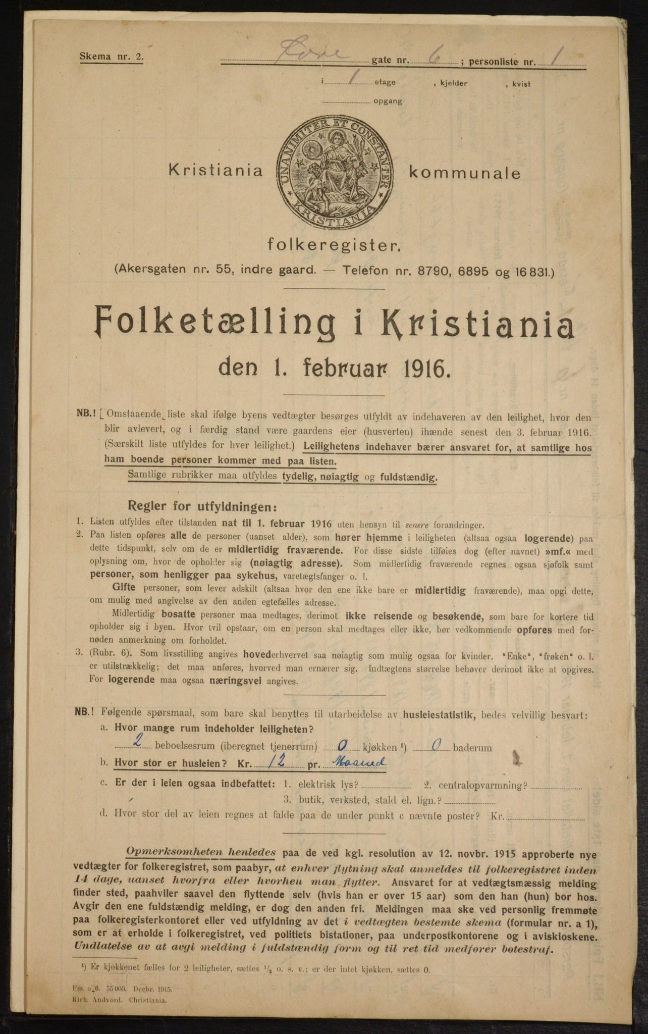 OBA, Municipal Census 1916 for Kristiania, 1916, p. 133571