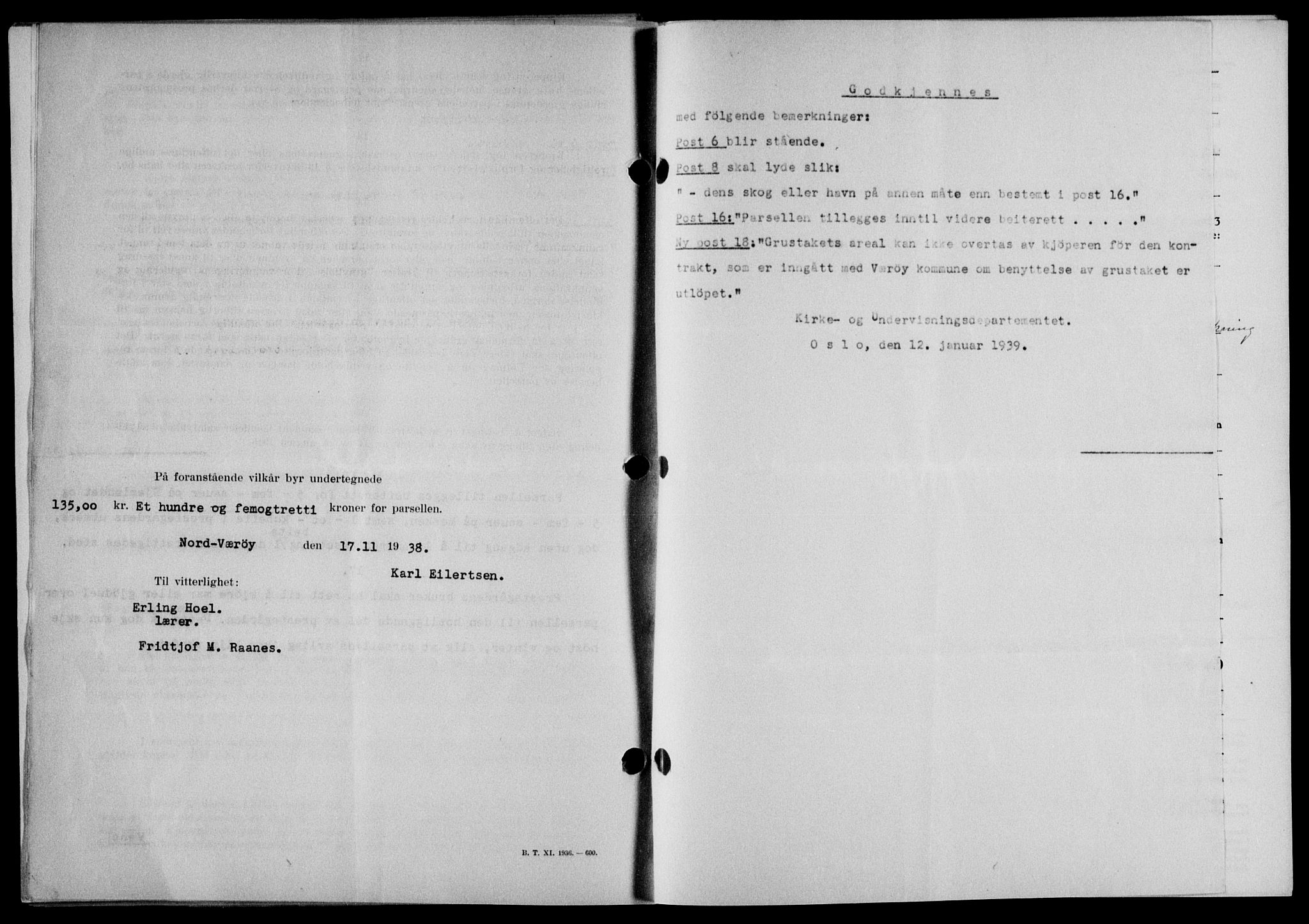 Lofoten sorenskriveri, SAT/A-0017/1/2/2C/L0005a: Mortgage book no. 5a, 1939-1939, Diary no: : 1164/1939