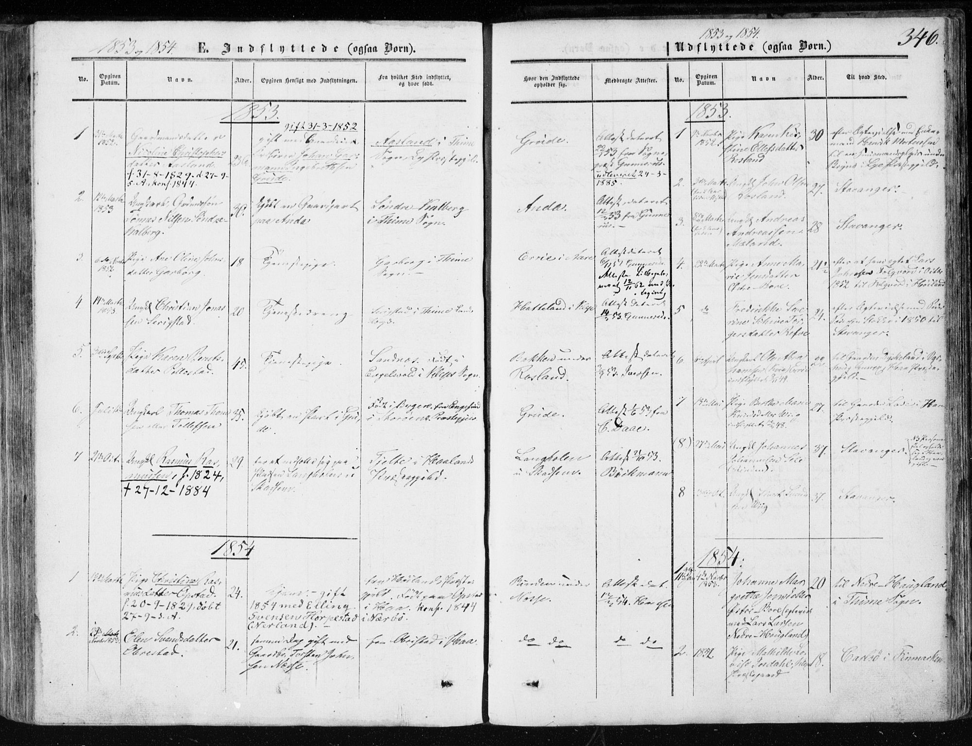 Klepp sokneprestkontor, SAST/A-101803/001/3/30BA/L0005: Parish register (official) no. A 5, 1853-1870, p. 346