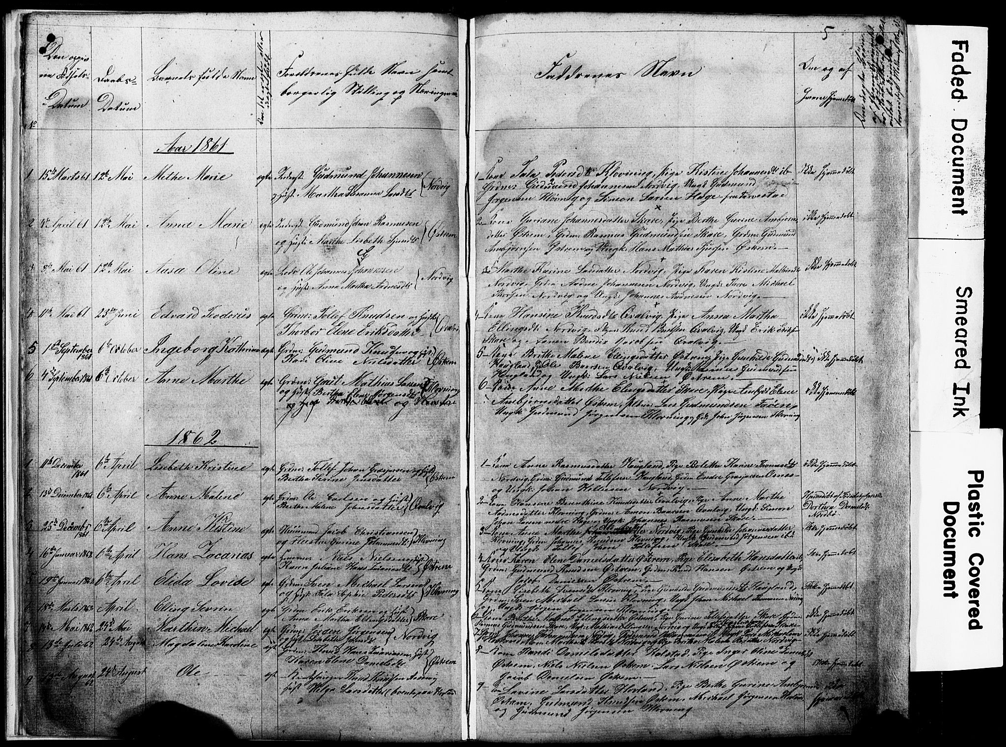 Torvastad sokneprestkontor, SAST/A -101857/H/Ha/Hab/L0005: Parish register (copy) no. B 5, 1857-1908, p. 5