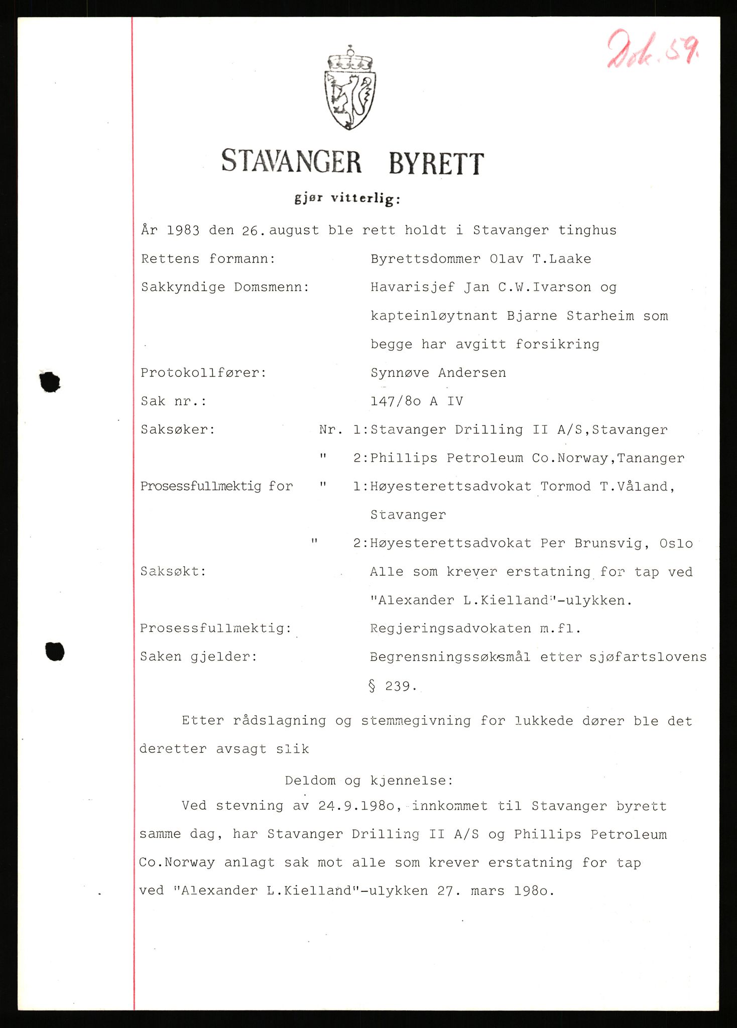 Stavanger byrett, SAST/A-100455/003/F/Fh/Fhb/L0039b: A IV sak nr 147, 1980, p. 687