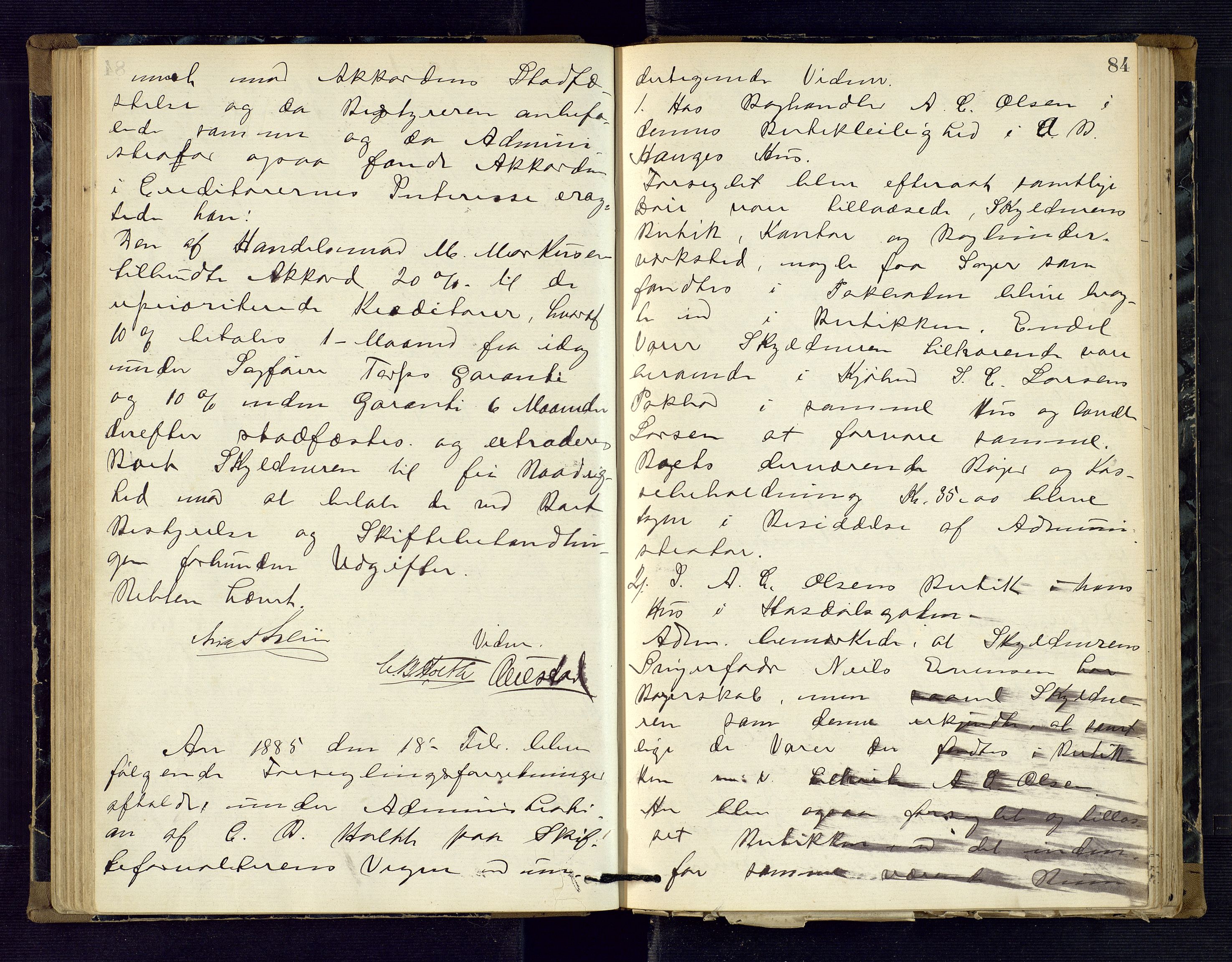 Risør byfogd, AV/SAK-1222-0005/H/Hc/L0004: Skifteprotokoll nr. 3B, 1882-1886, p. 84