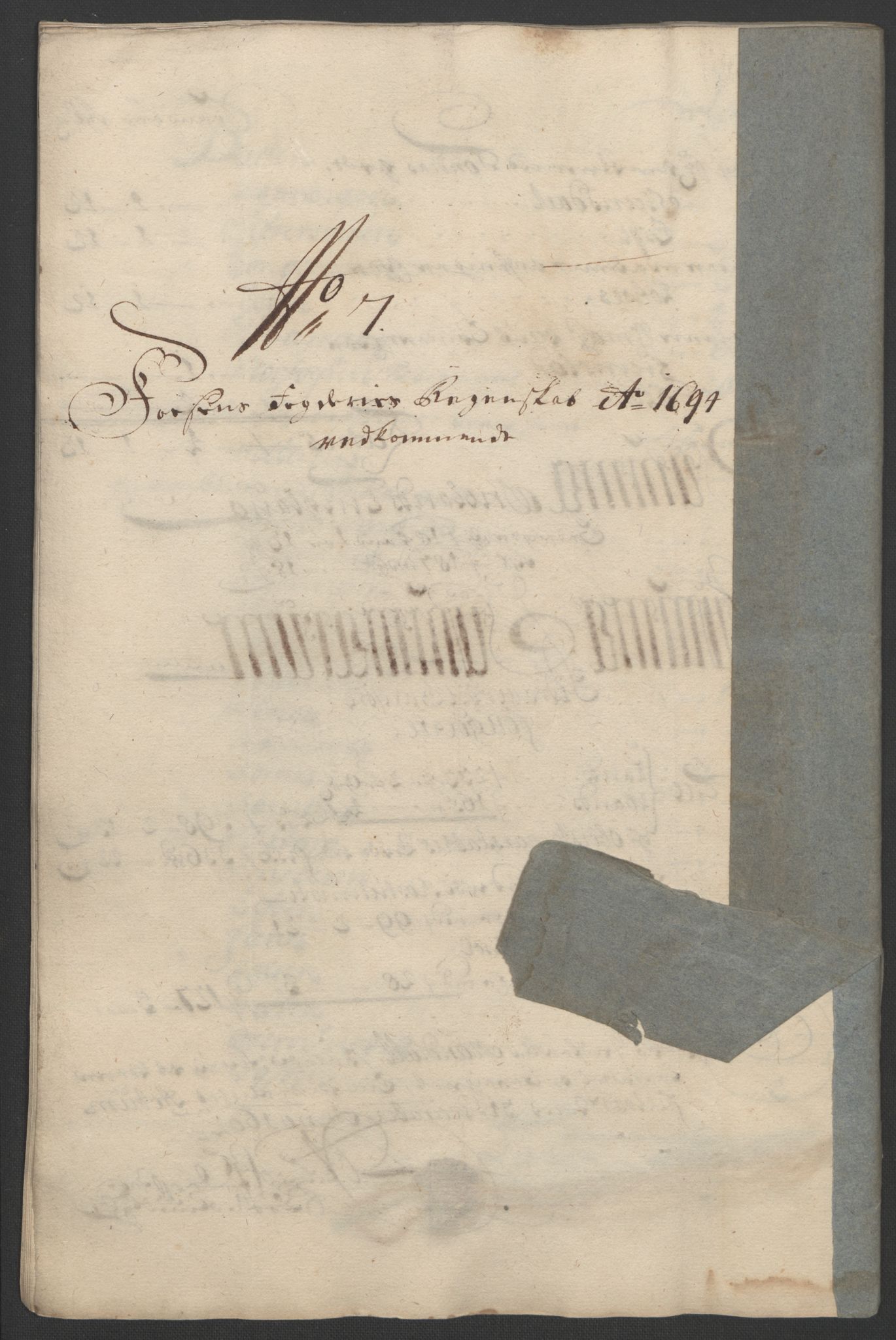 Rentekammeret inntil 1814, Reviderte regnskaper, Fogderegnskap, RA/EA-4092/R57/L3850: Fogderegnskap Fosen, 1694, p. 124
