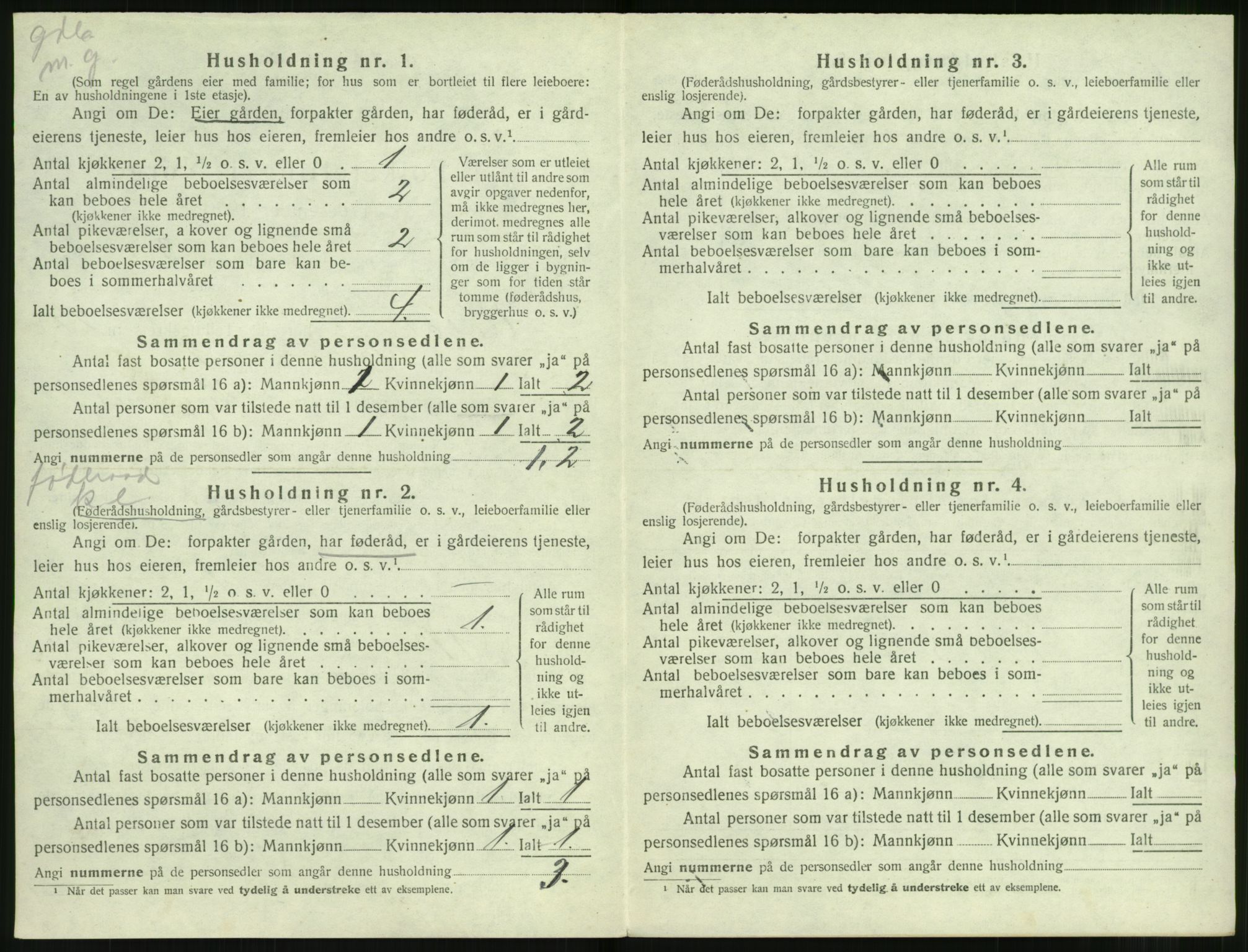 SAT, 1920 census for Volda, 1920, p. 1695