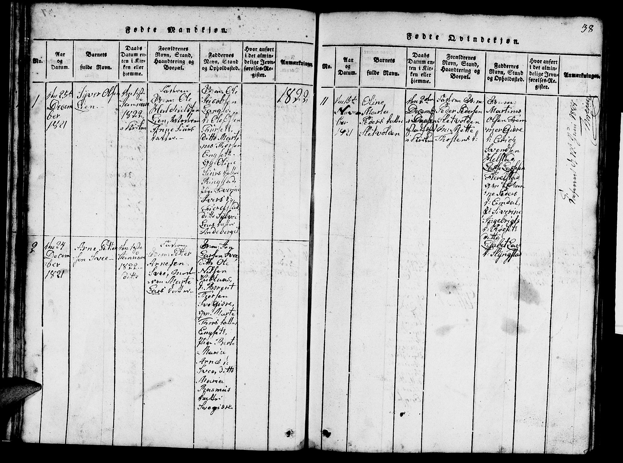 Ministerialprotokoller, klokkerbøker og fødselsregistre - Møre og Romsdal, AV/SAT-A-1454/520/L0289: Parish register (copy) no. 520C01, 1817-1837, p. 38